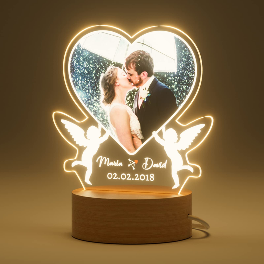 Cadre Photo Verre Personnalisé Couple - Cadeau Saint Valentin Romantique