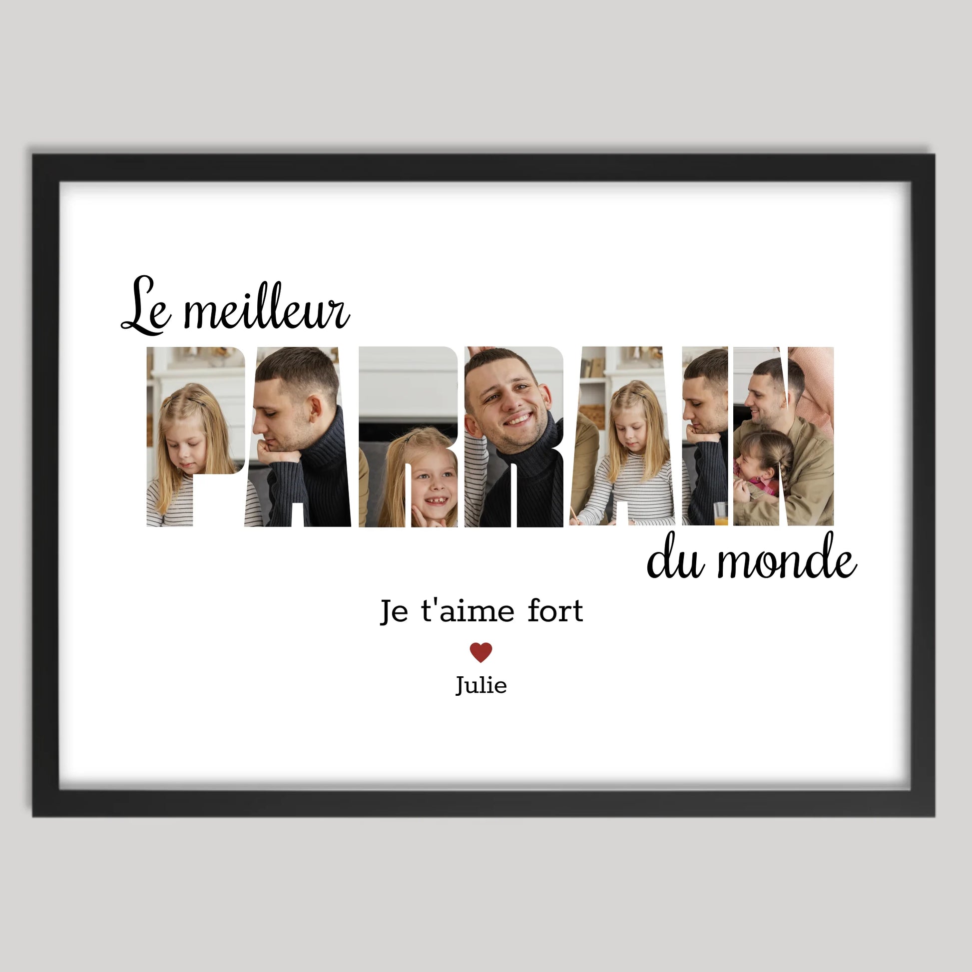 Cadre noir personnalisé cadeau