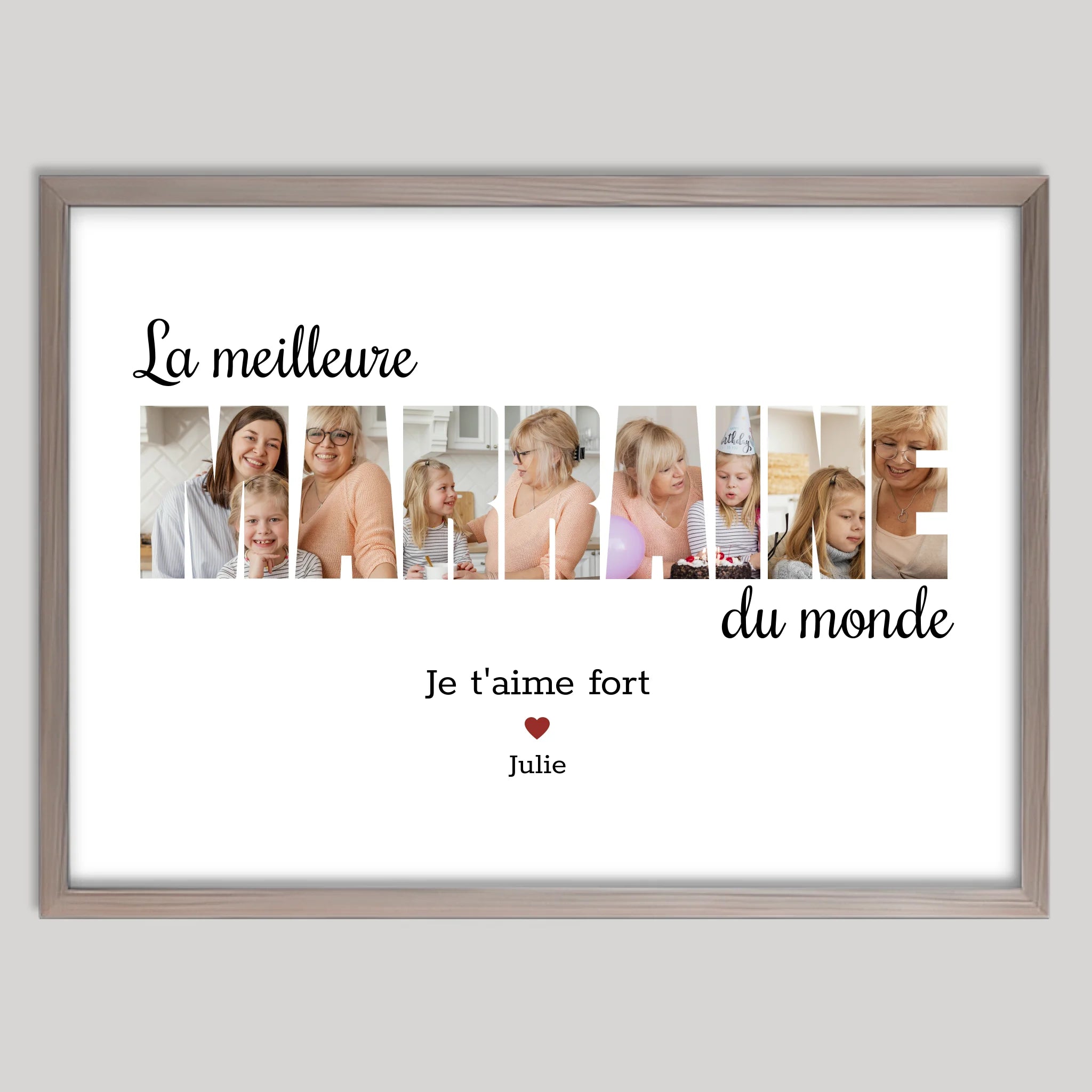 Cadre bois personnalisé cadeau
