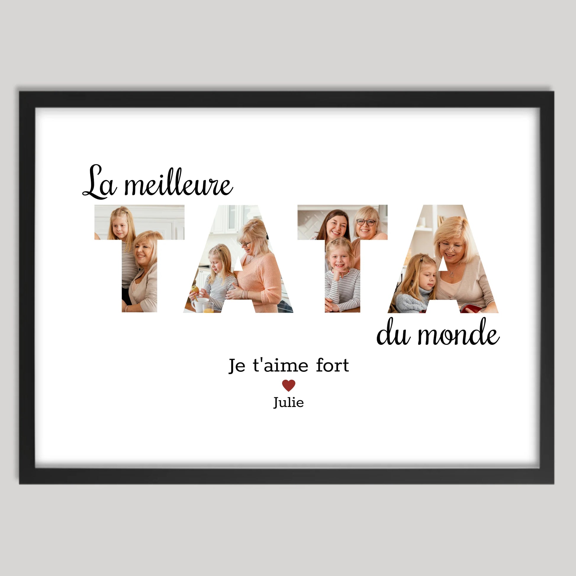 Cadre noir personnalisé cadeau