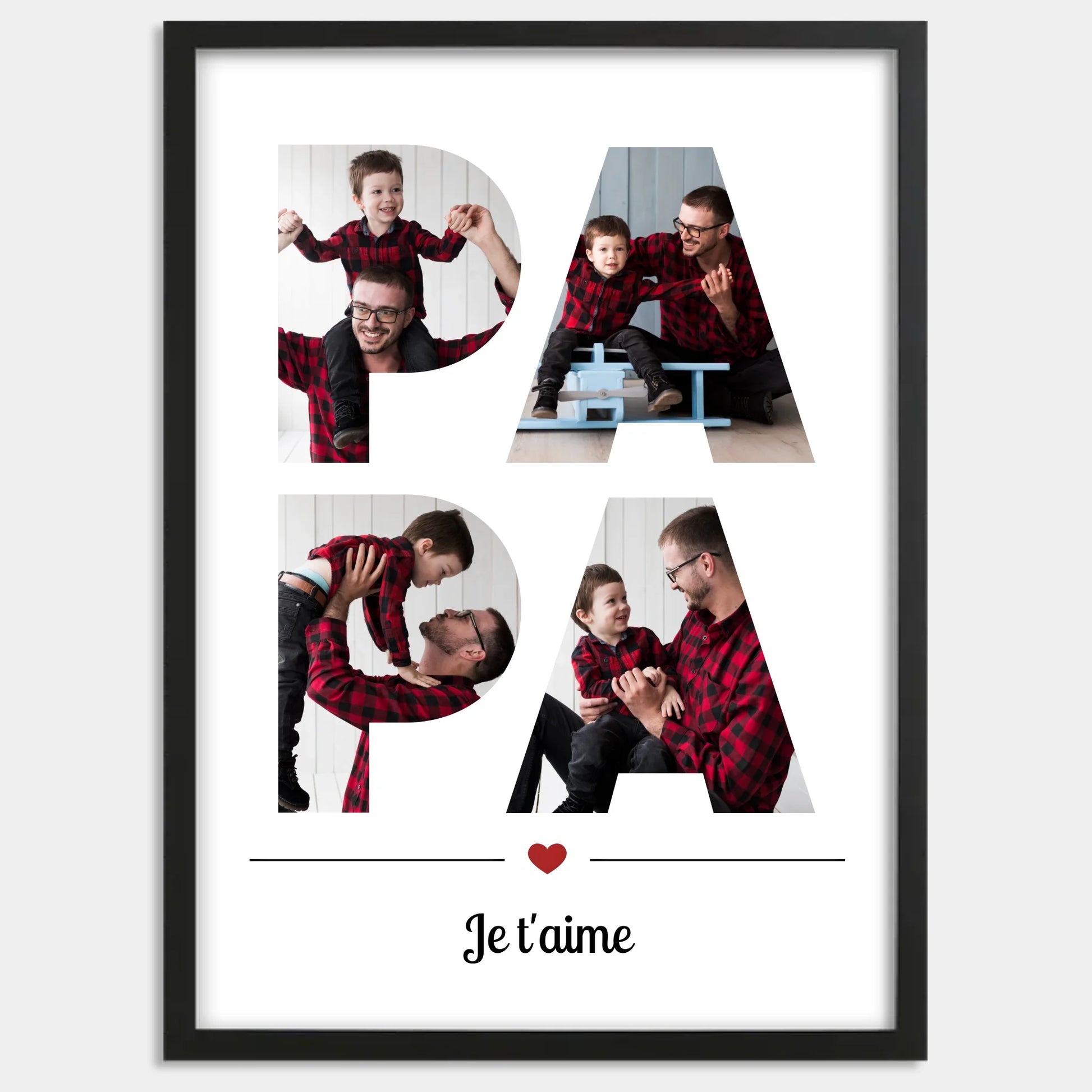 Cadre bois noir personnalisé cadeau