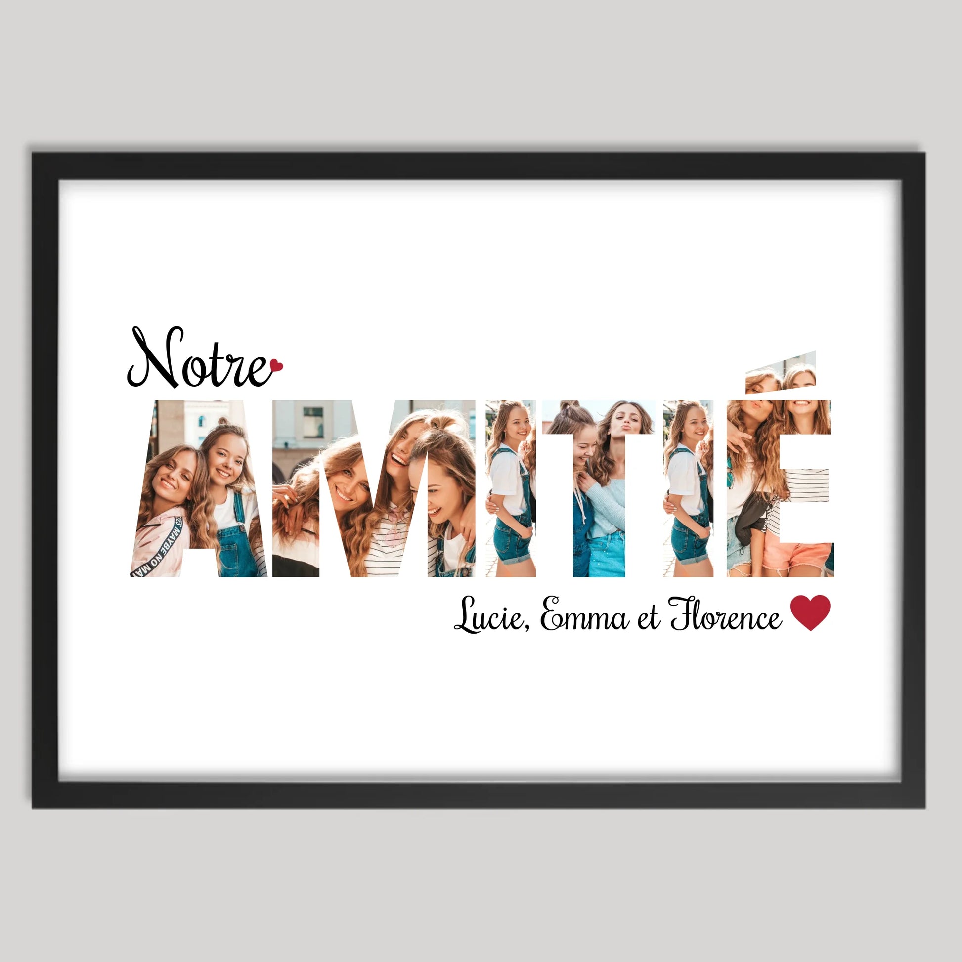 Cadre noir personnalisé cadeau