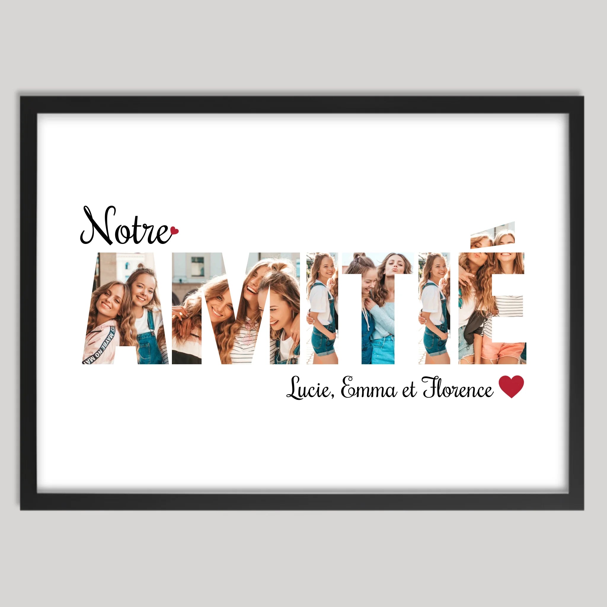 Cadre noir personnalisé cadeau