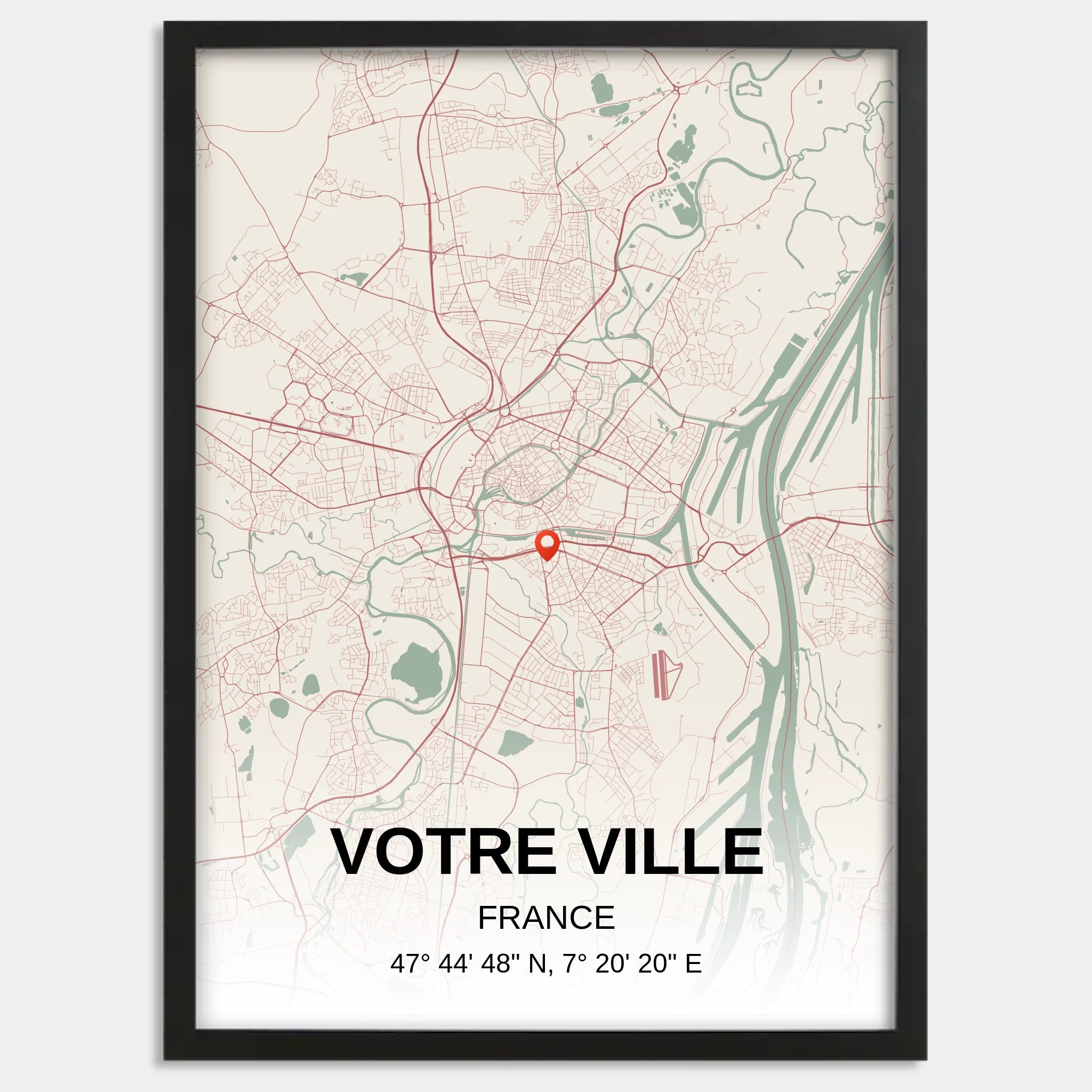 Cadre bois noir personnalisé cadeau