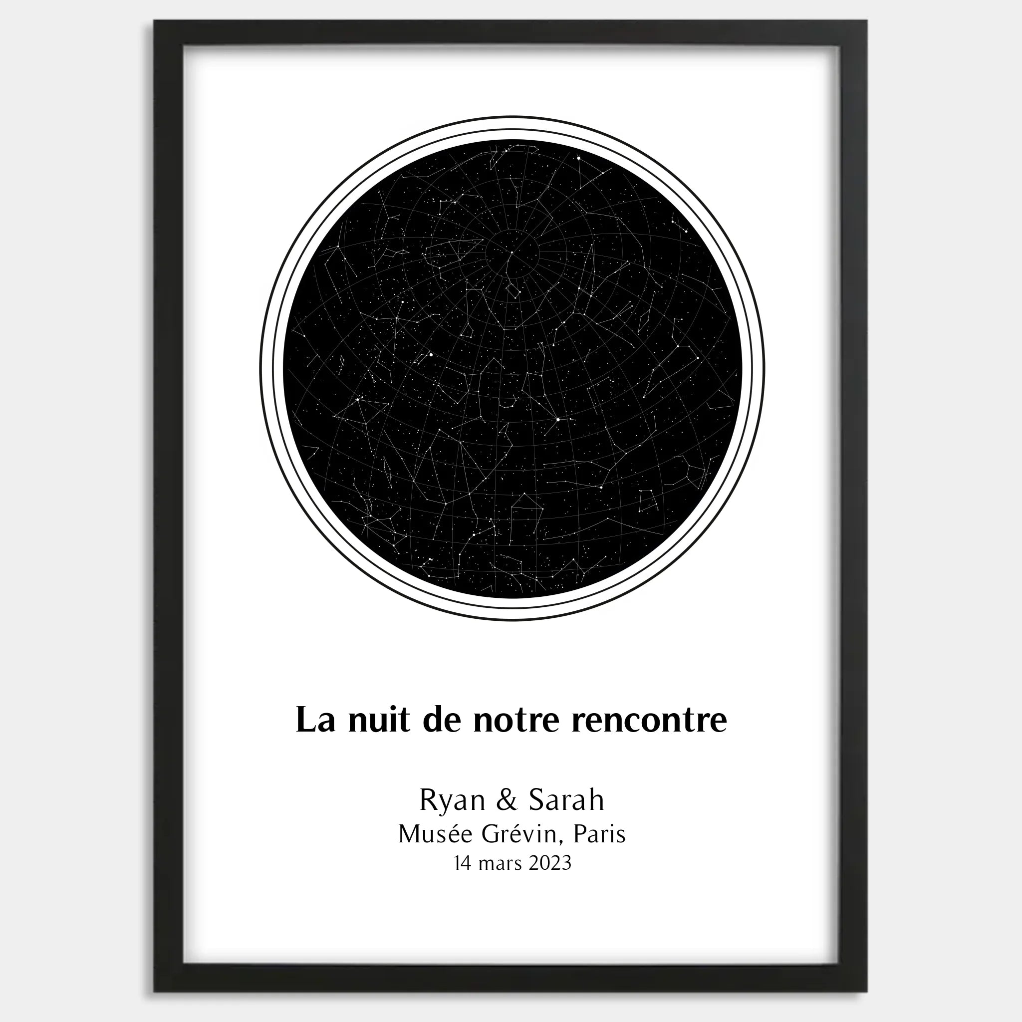 Cadre bois noir personnalisé cadeau