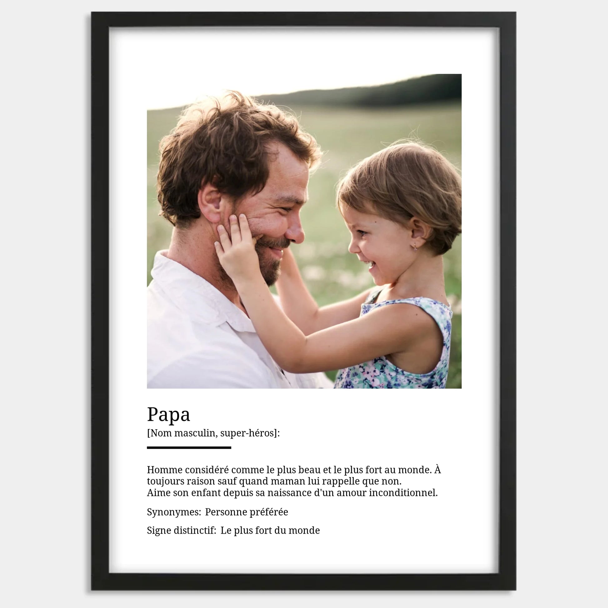 Cadre bois noir personnalisé cadeau