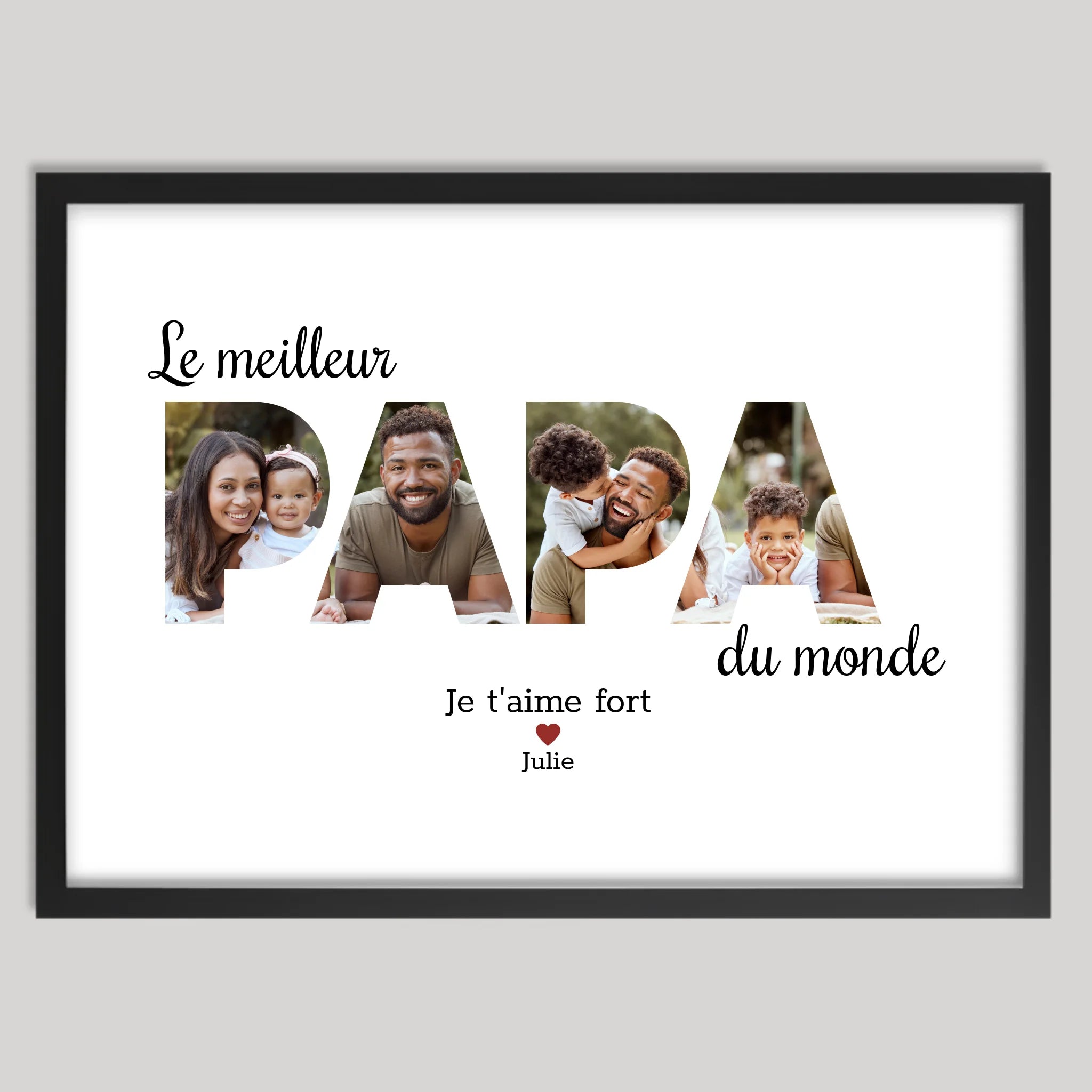 Cadre noir personnalisé cadeau