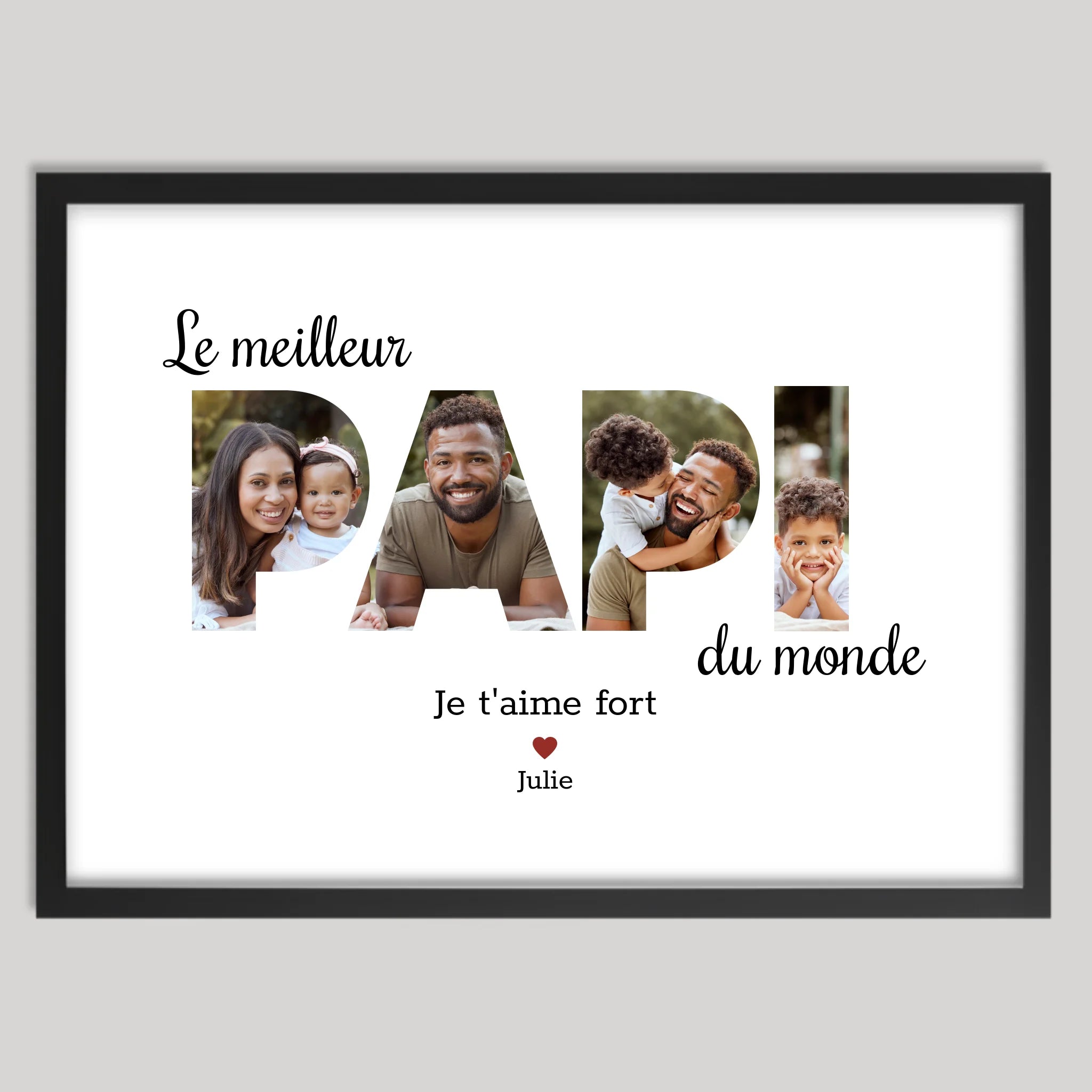 Cadre noir personnalisé cadeau