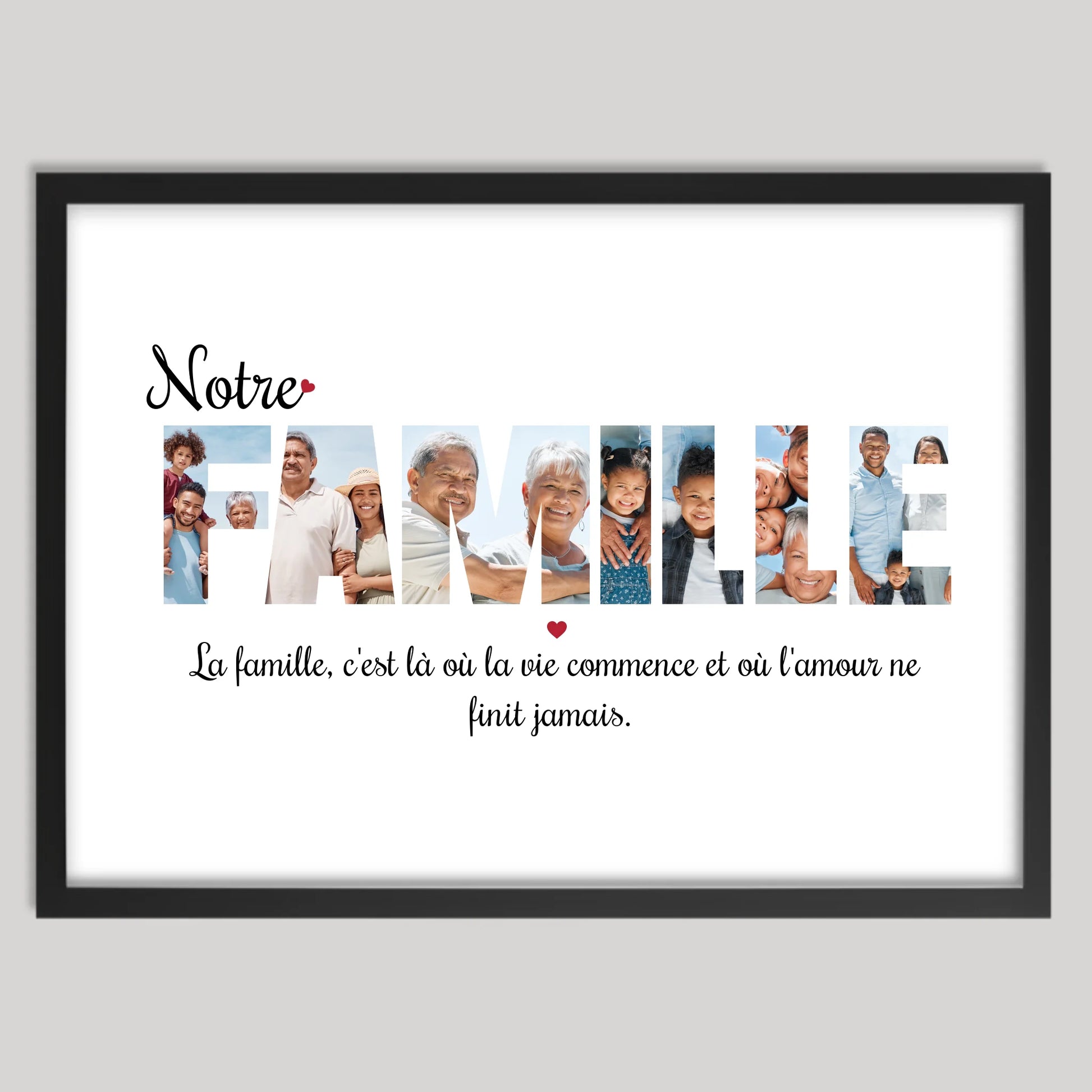 Cadre noir personnalisé cadeau