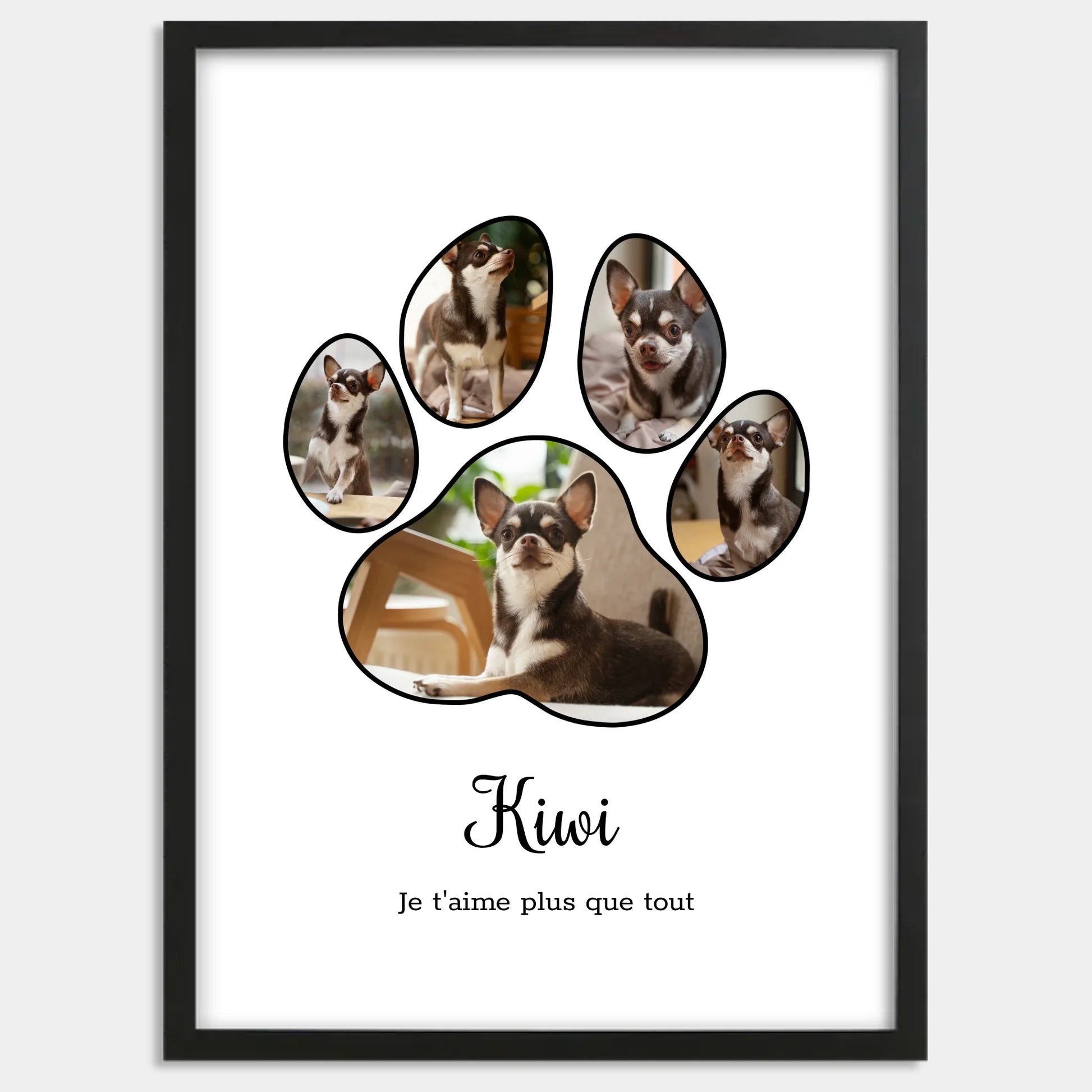 Cadre bois noir personnalisé cadeau