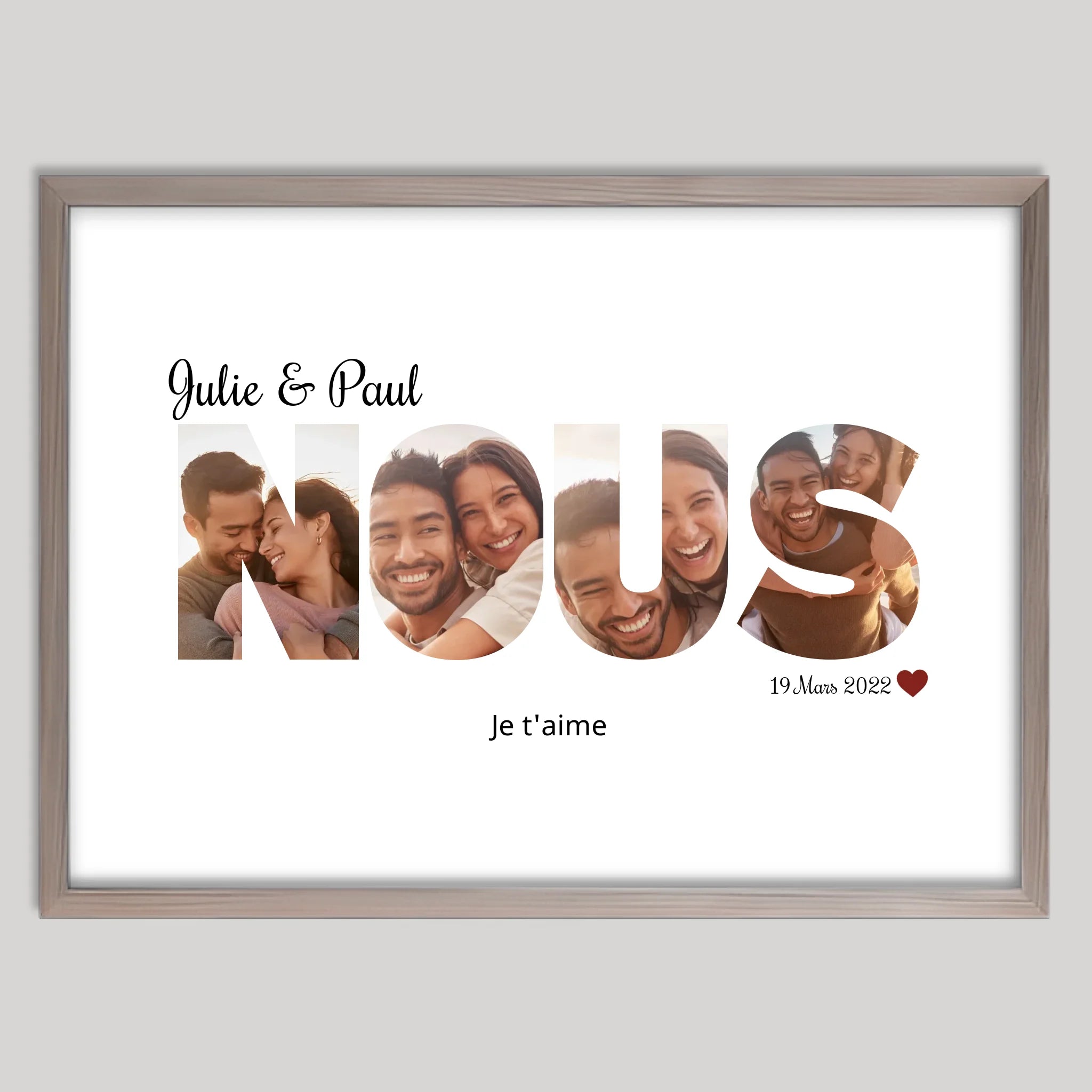 Cadre bois personnalisé cadeau