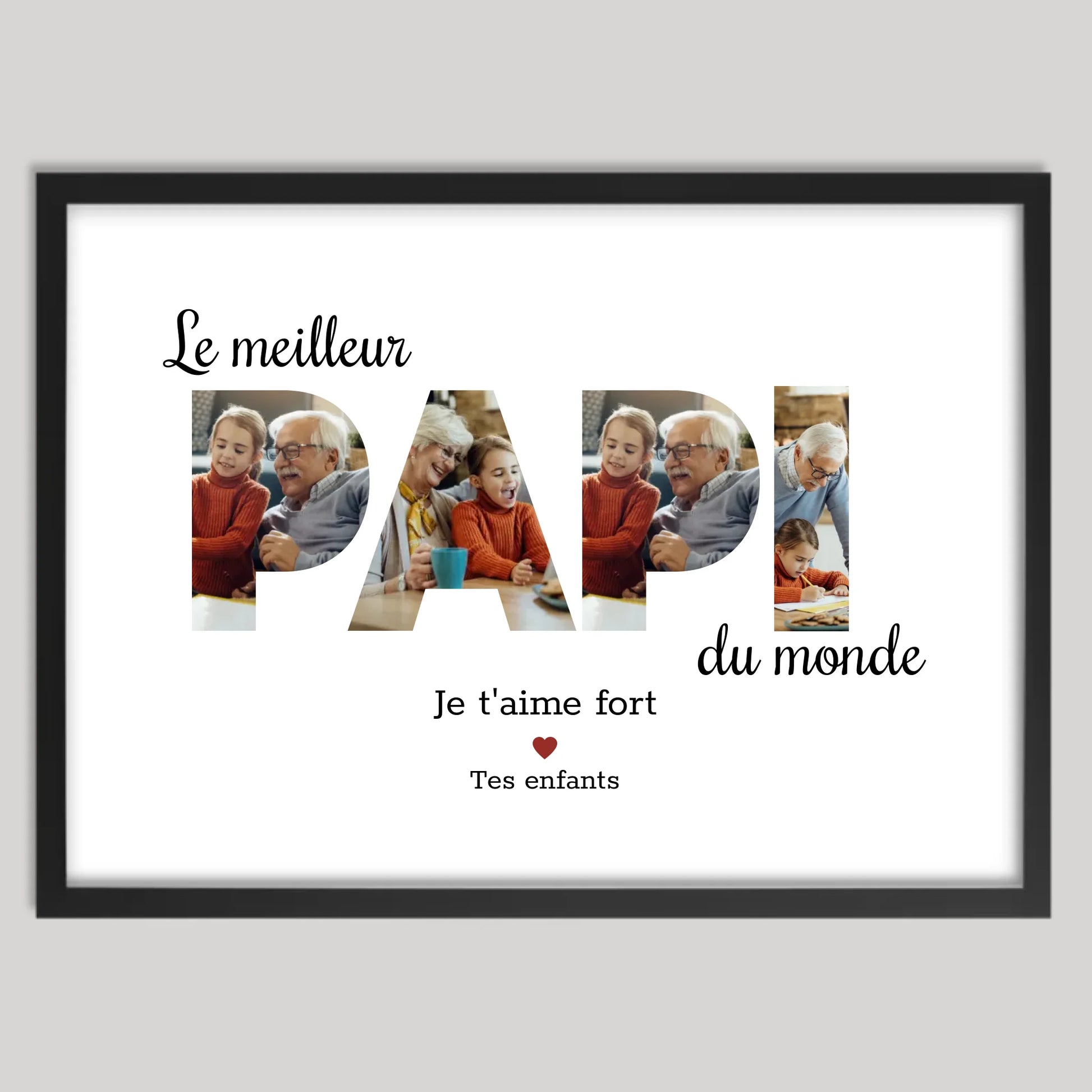 Cadre noir personnalisé cadeau