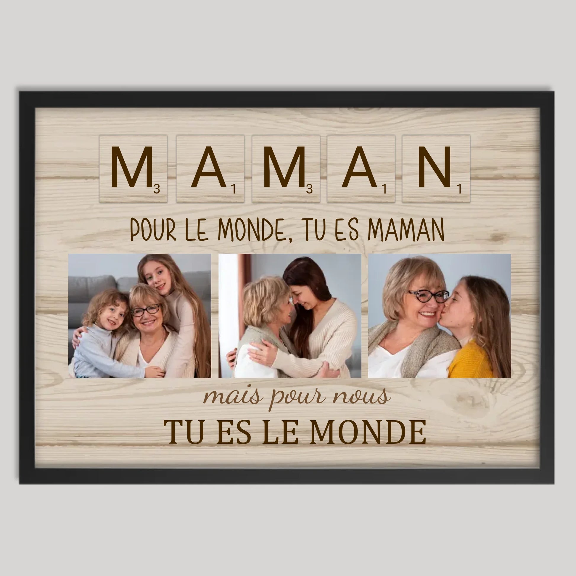 Cadre noir personnalisé cadeau