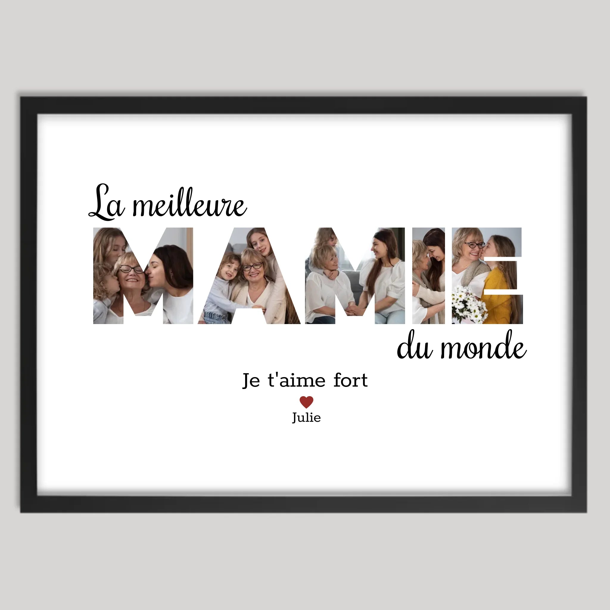 Cadre noir personnalisé cadeau