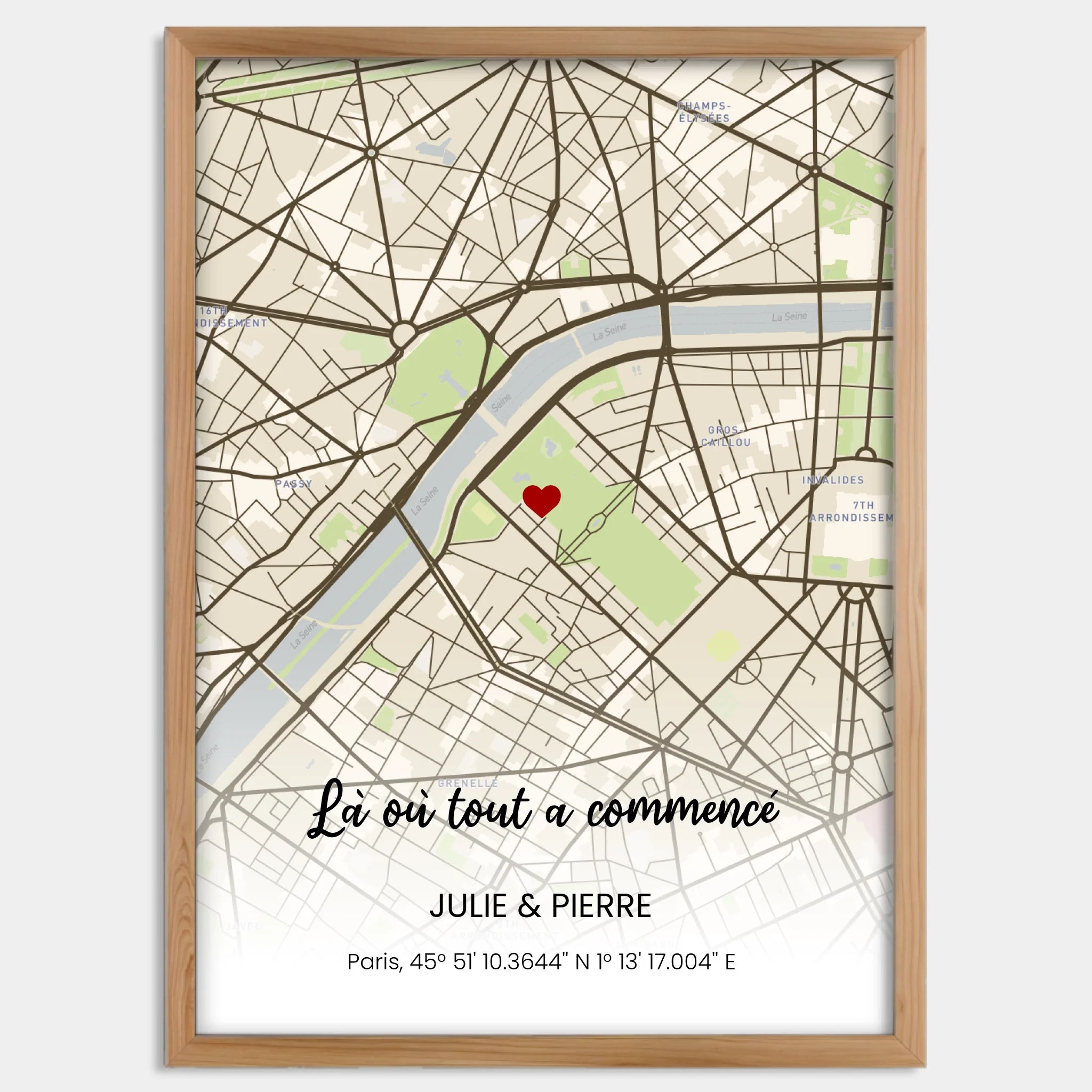 Cadre bois personnalisé cadeau