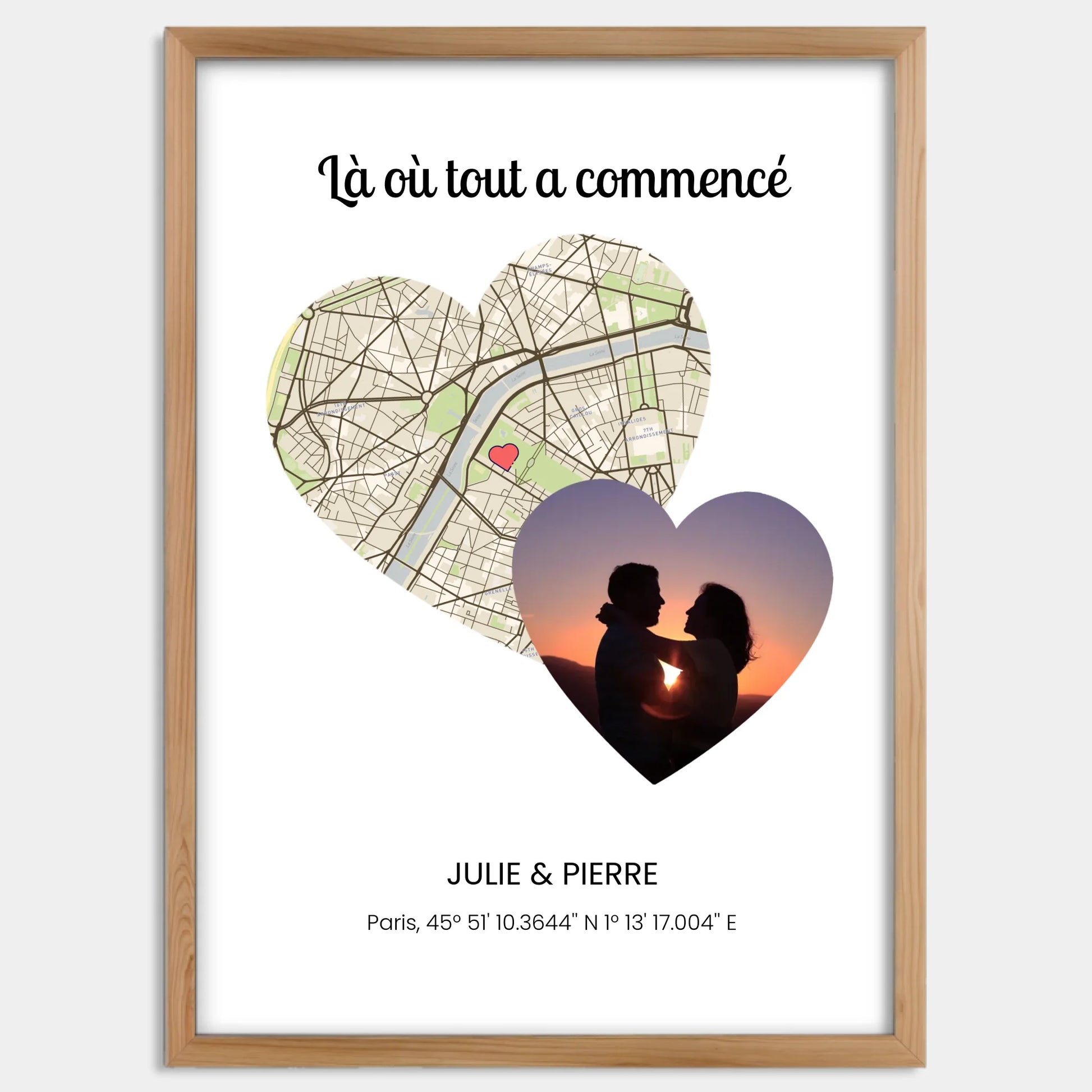 Cadre bois personnalisé cadeau