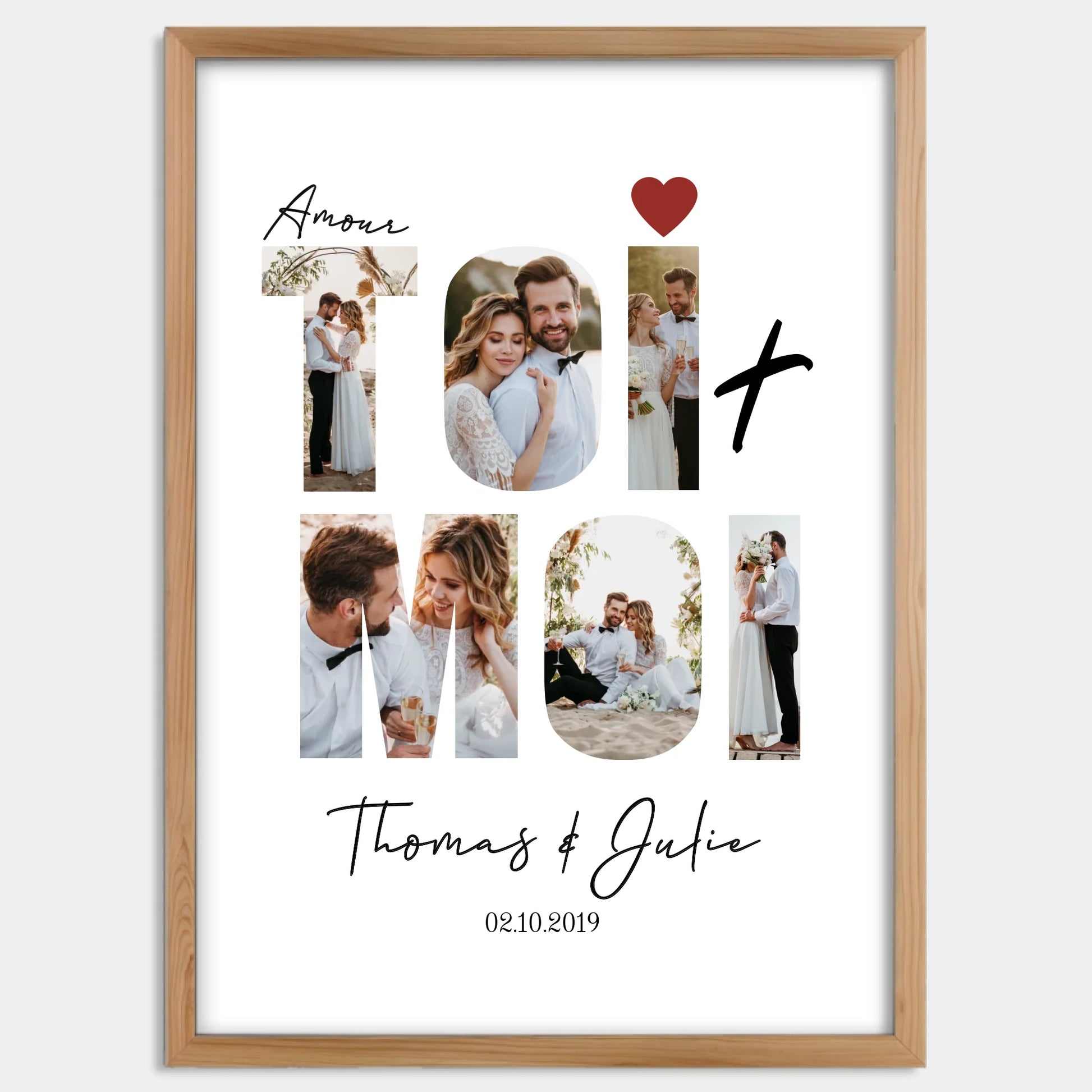 Cadre bois personnalisé cadeau