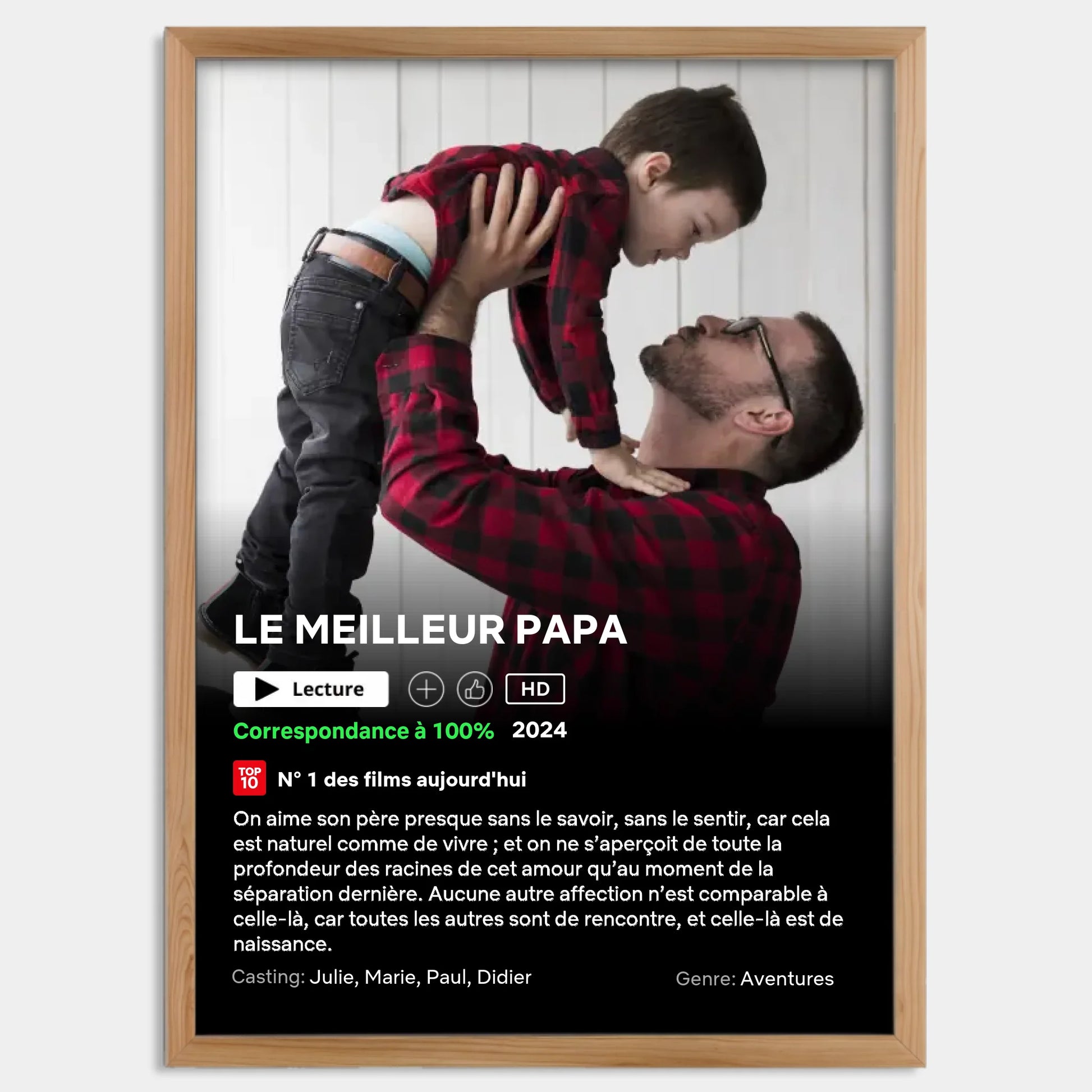 Cadre bois personnalisé cadeau