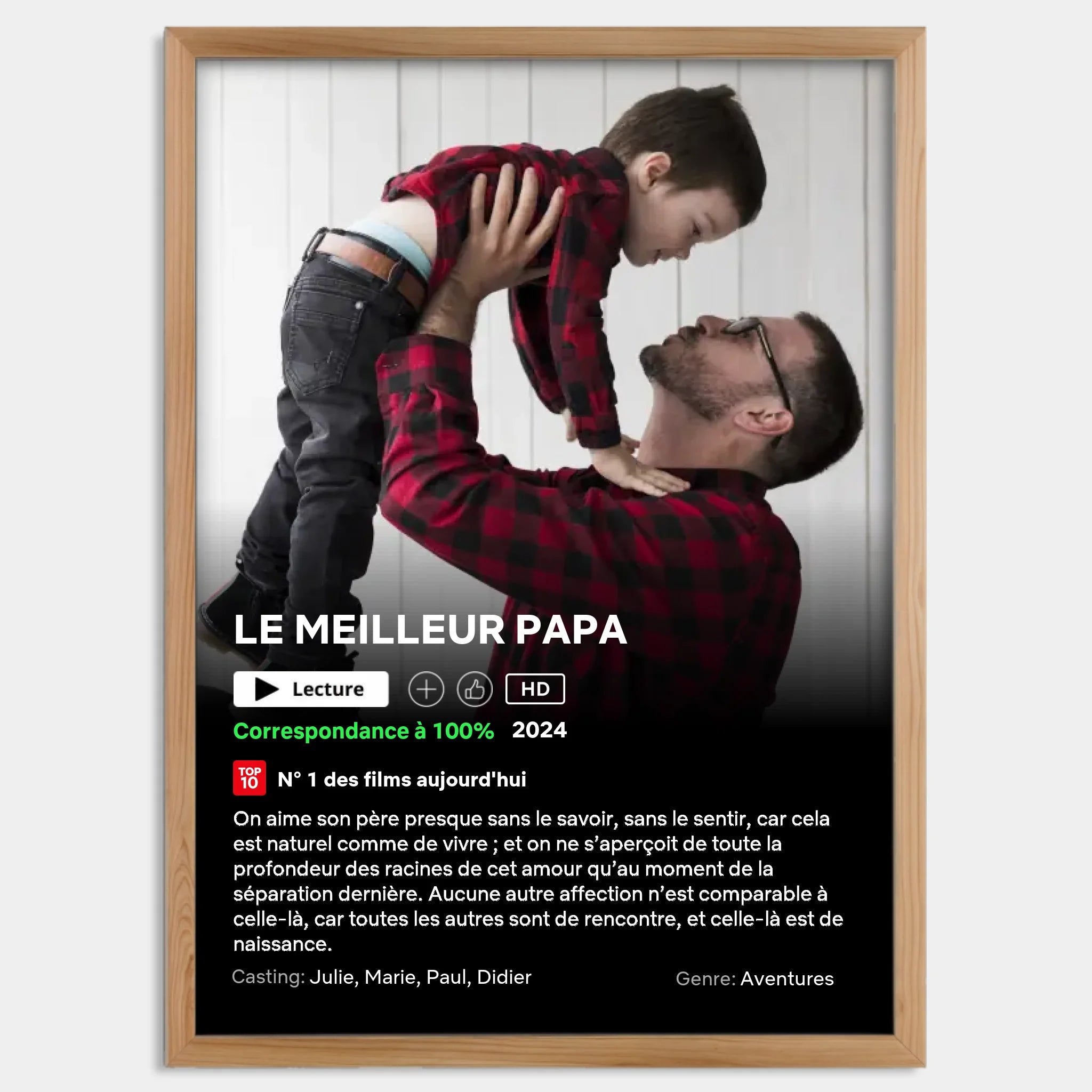 Cadre bois personnalisé cadeau