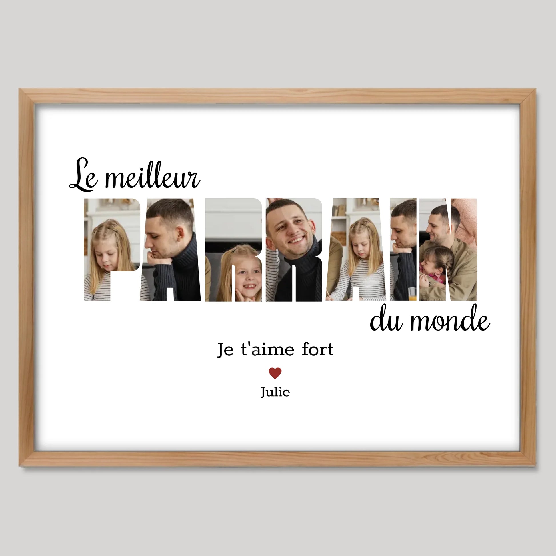 Cadre bois personnalisé cadeau