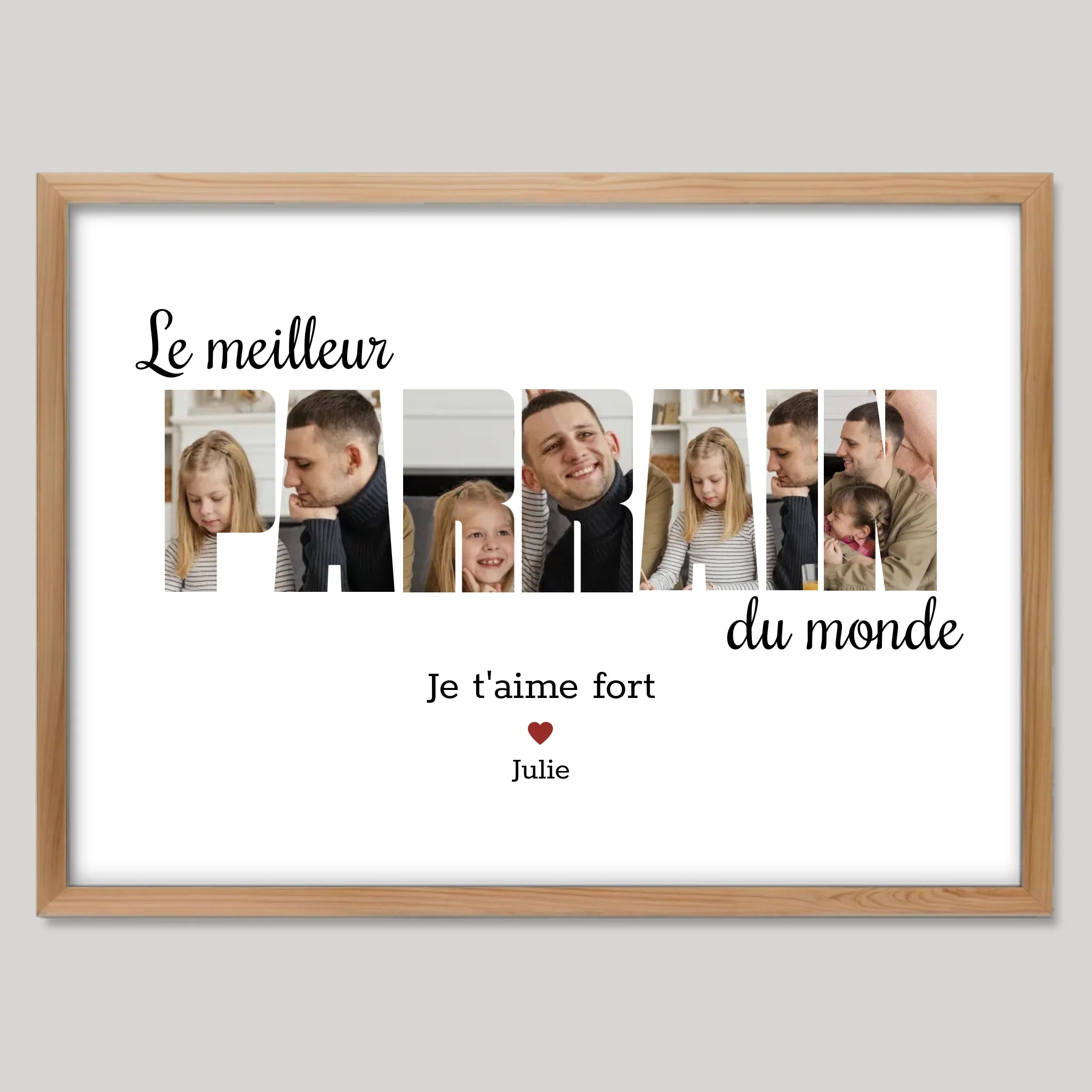 Cadre bois personnalisé cadeau