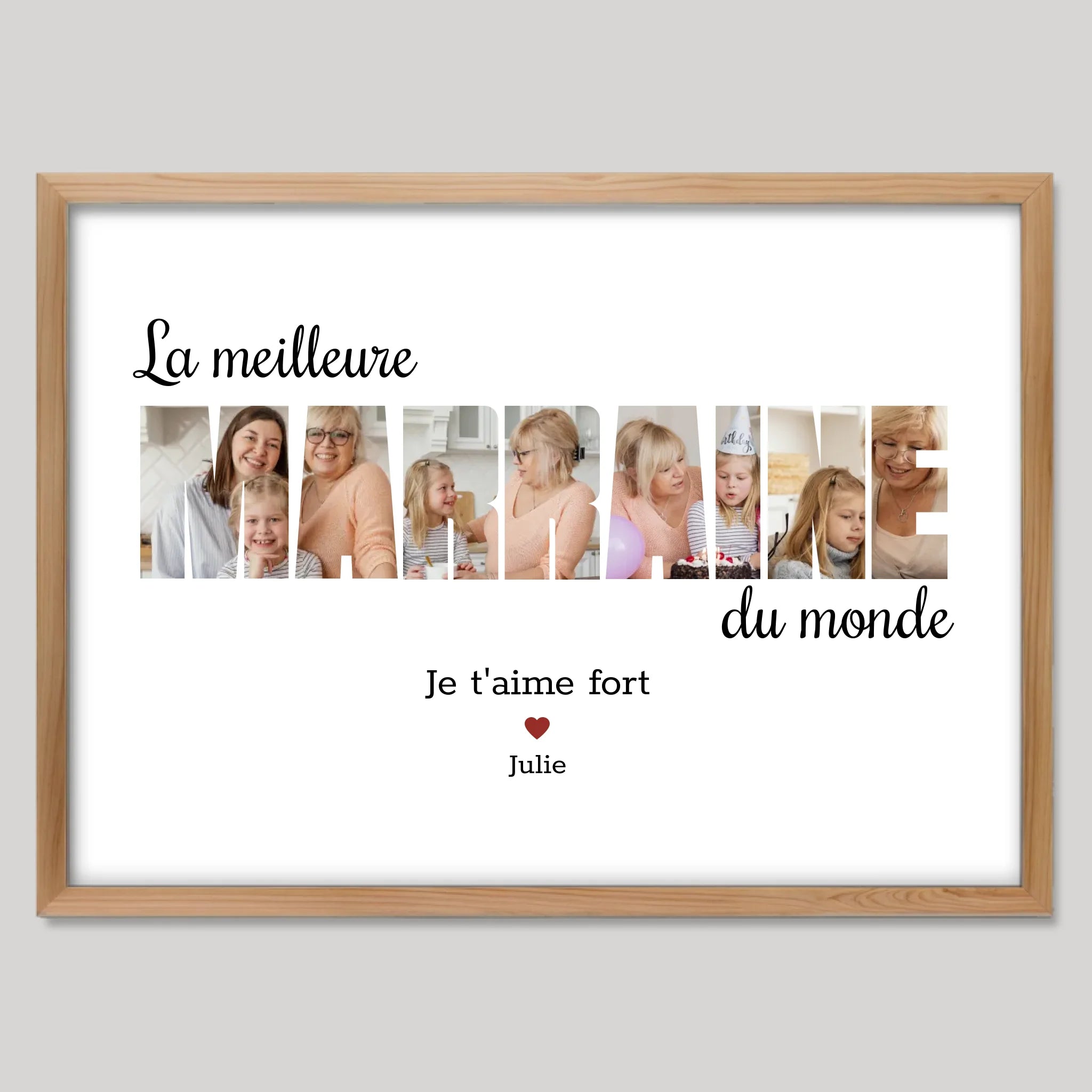 Cadre bois personnalisé cadeau