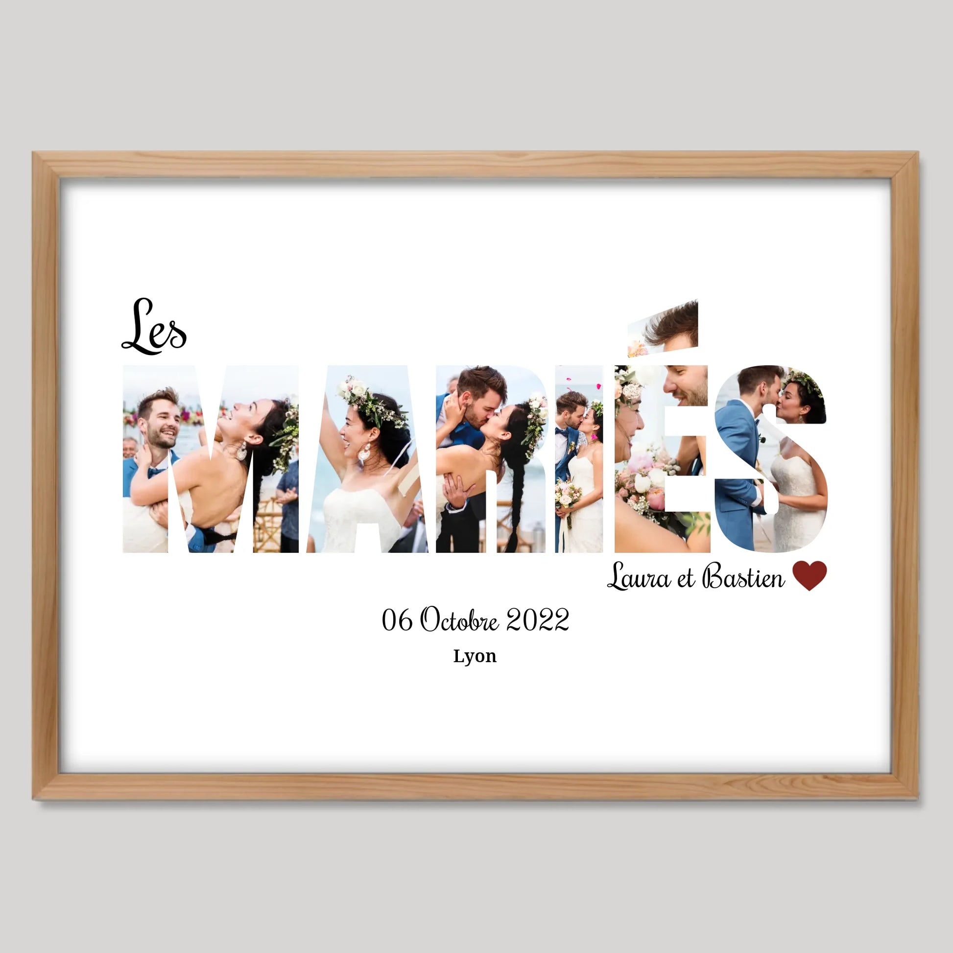 Cadre bois personnalisé cadeau