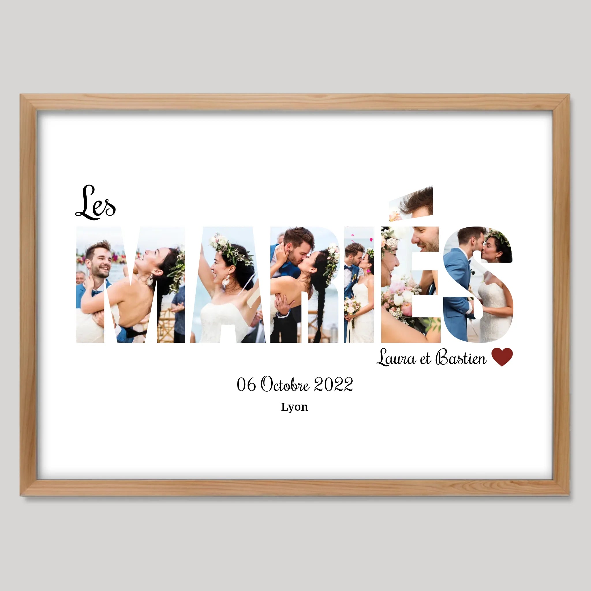 Cadre bois personnalisé cadeau