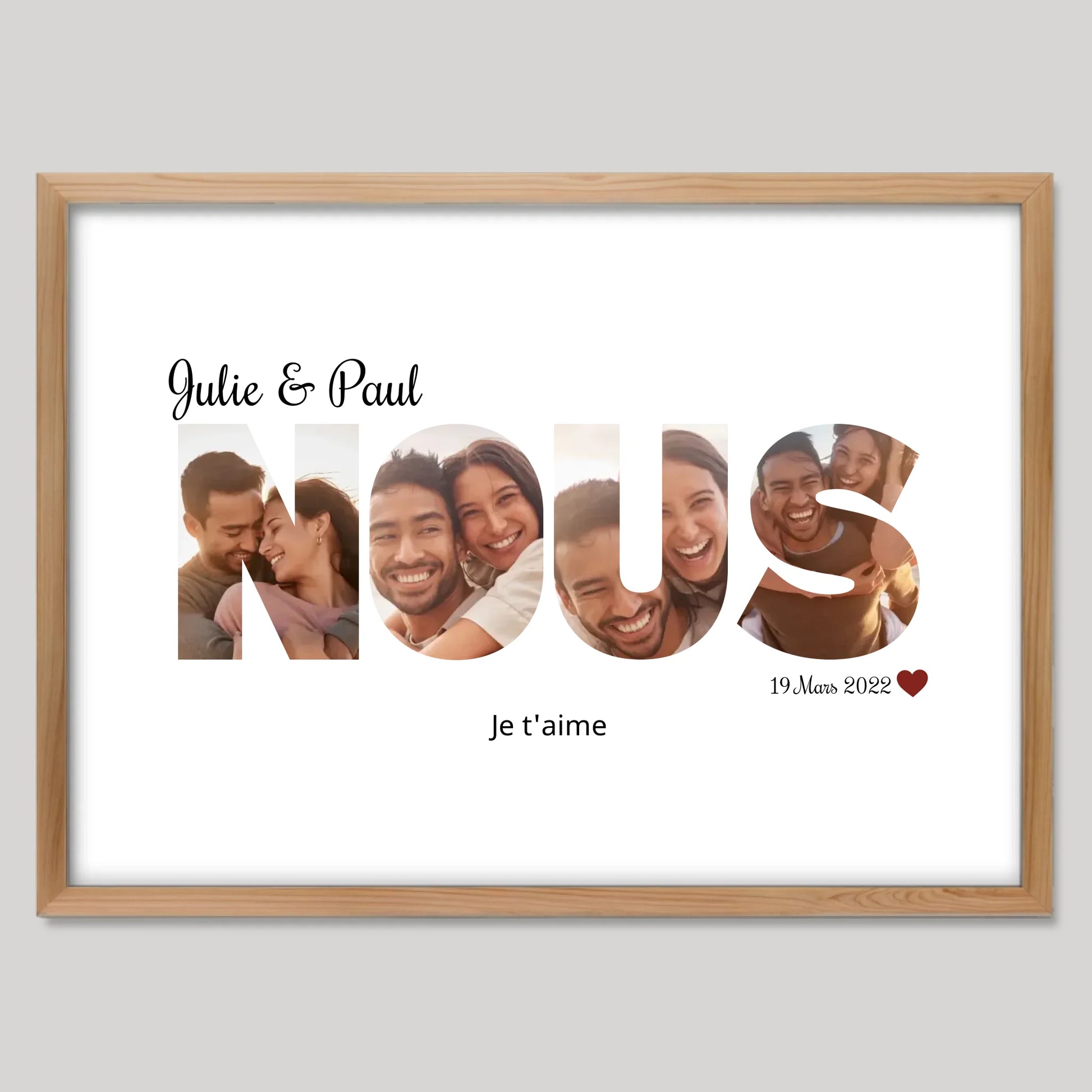 Cadre bois personnalisé cadeau