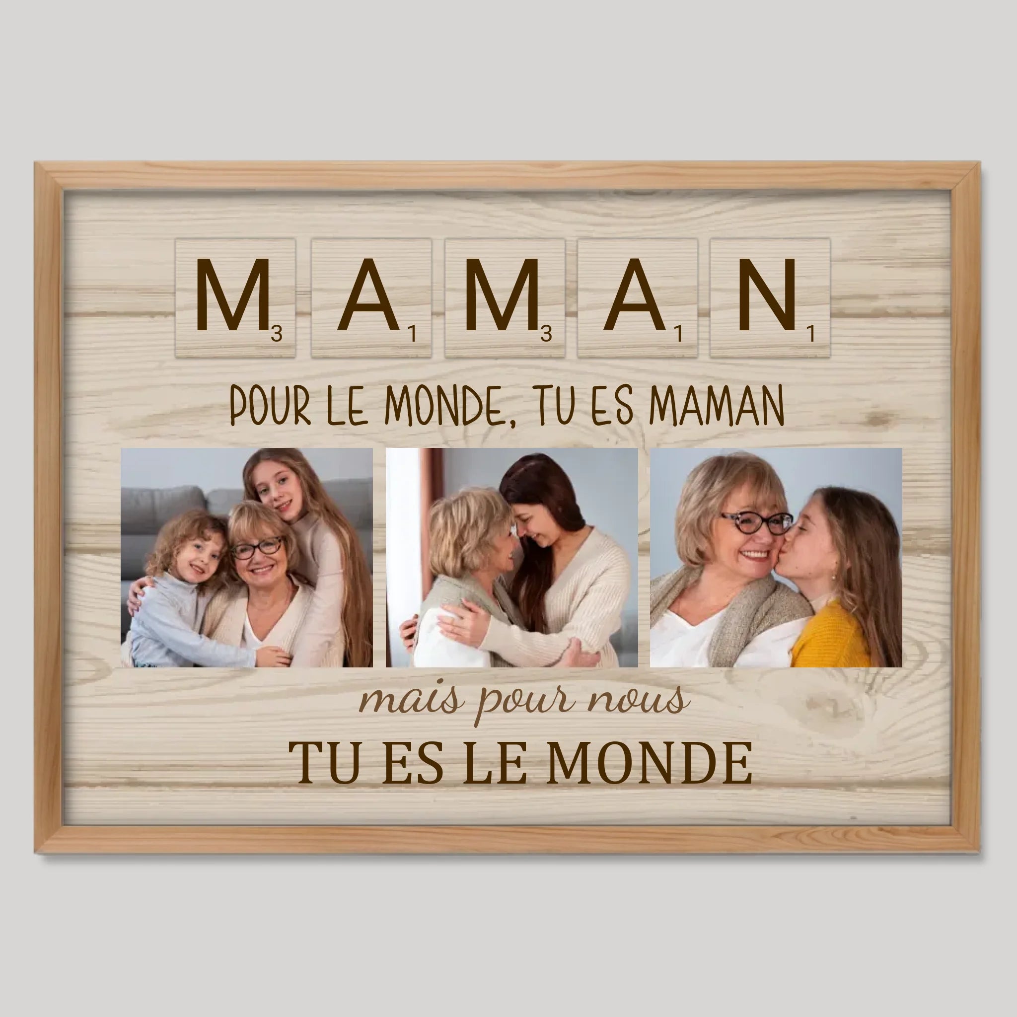 Cadre bois personnalisé cadeau