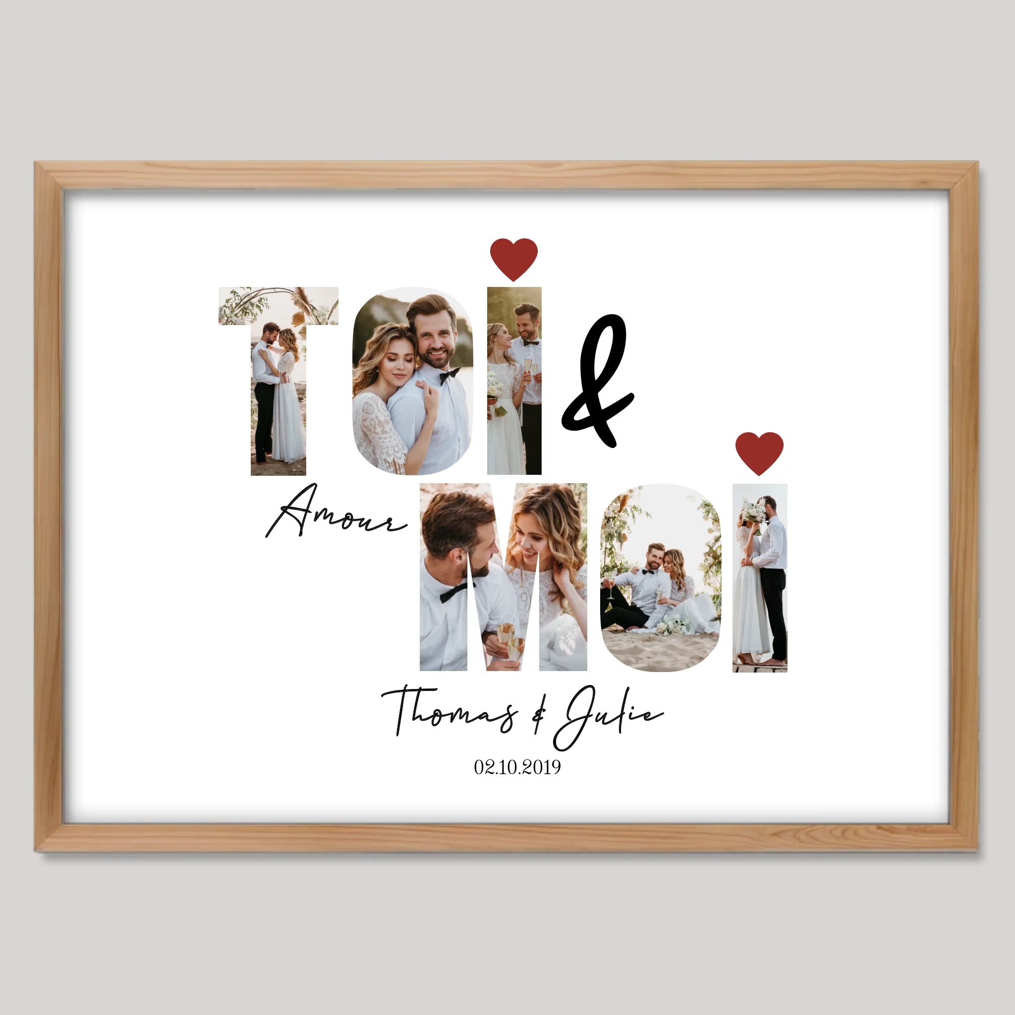 Cadre bois personnalisé cadeau