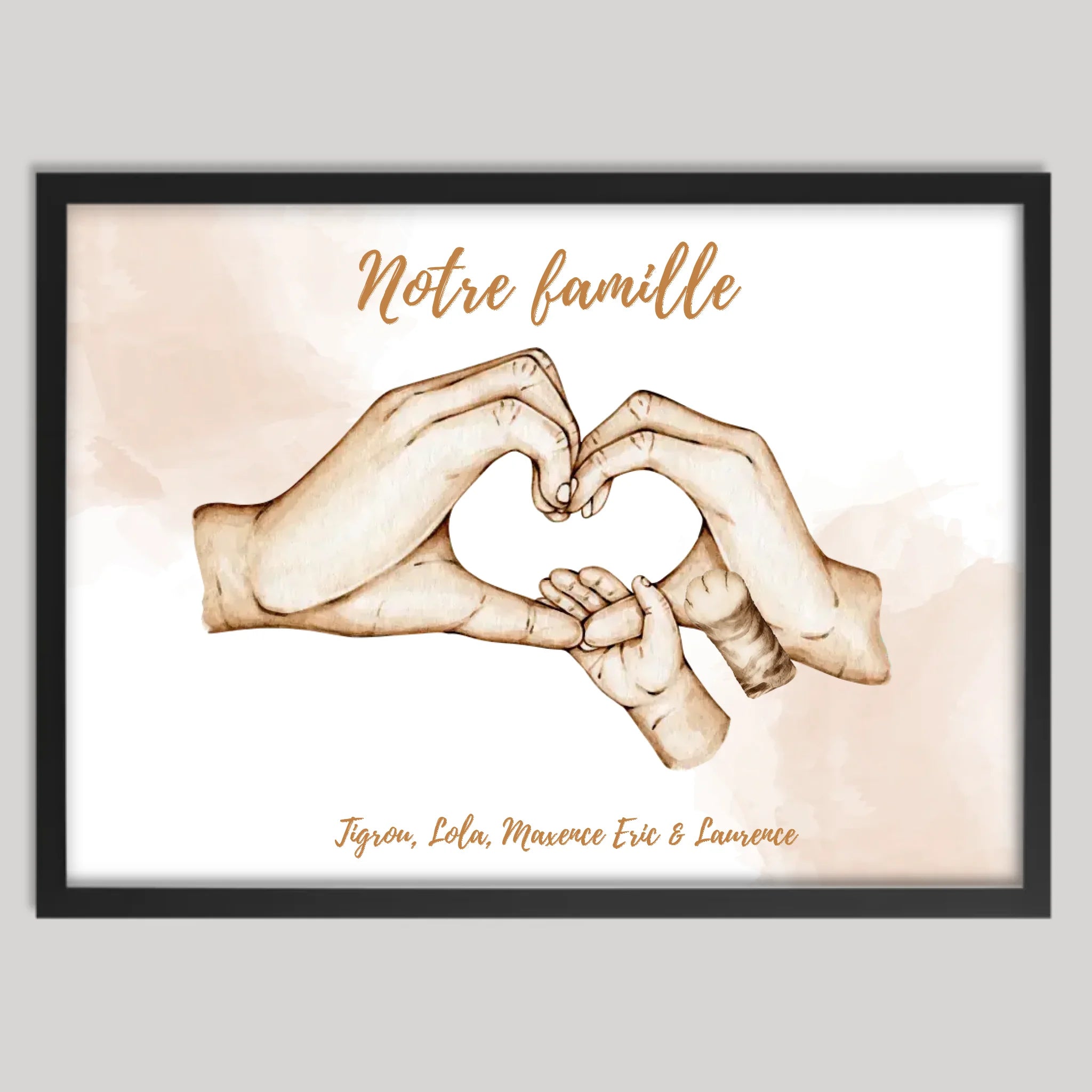 Cadre noir personnalisé cadeau