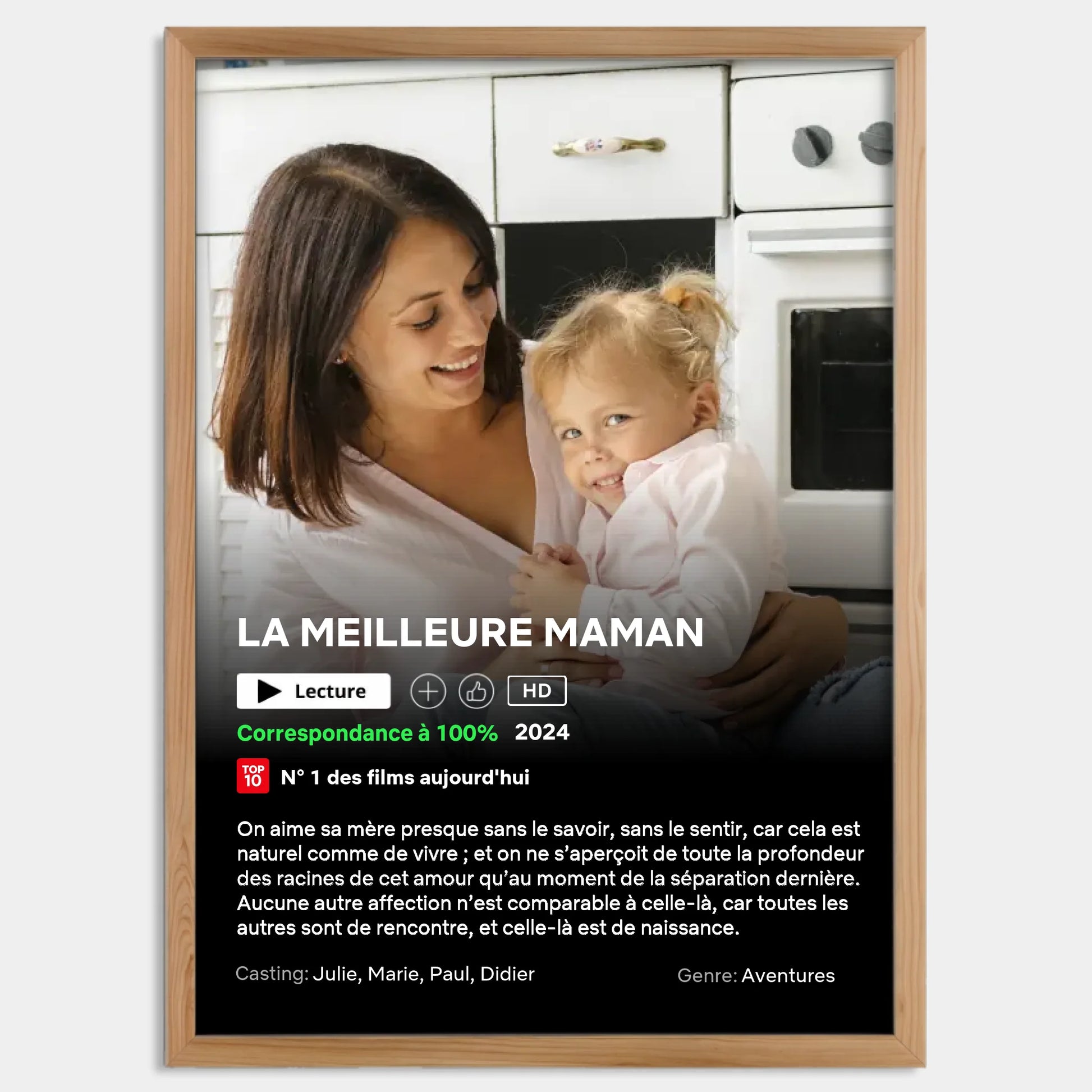 Cadre bois personnalisé cadeau