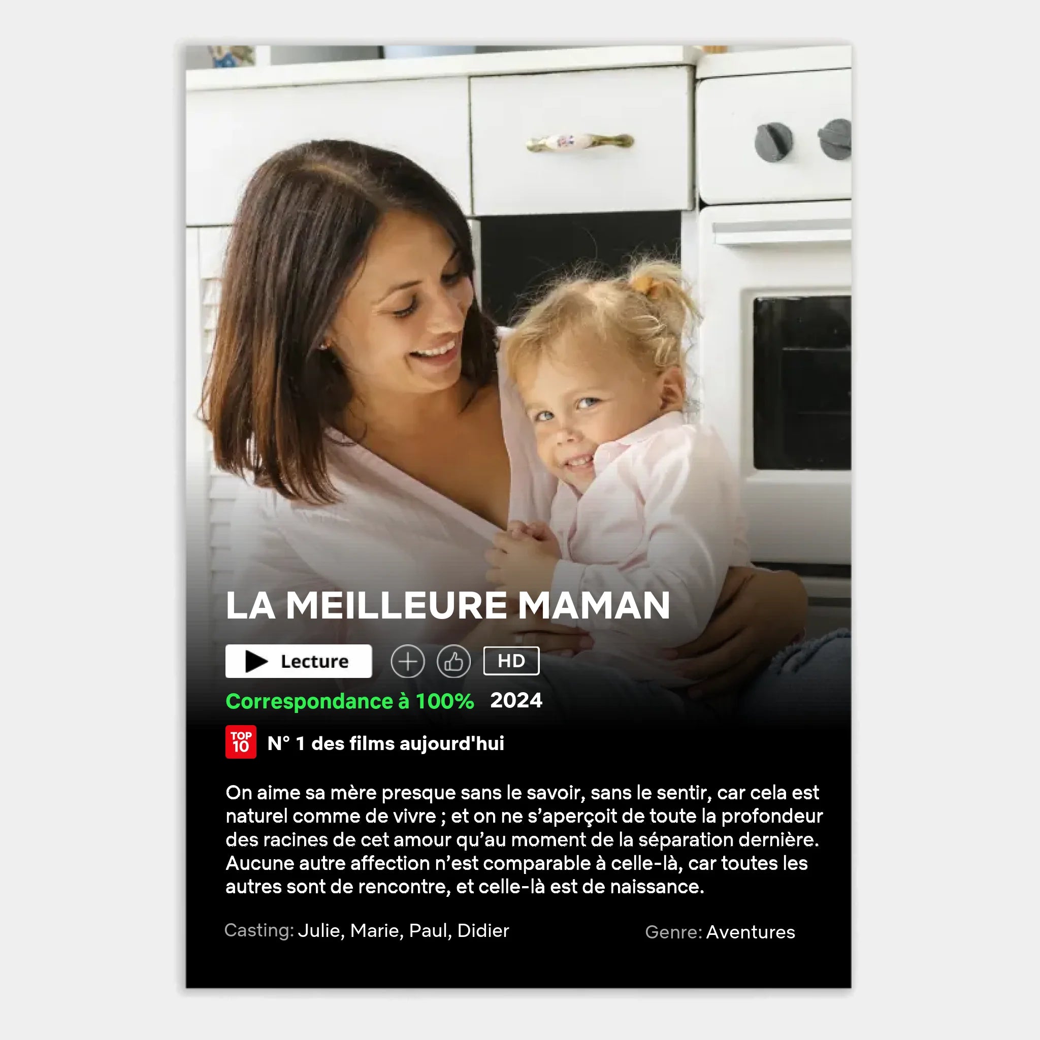 Affiche personnalisée cadeau