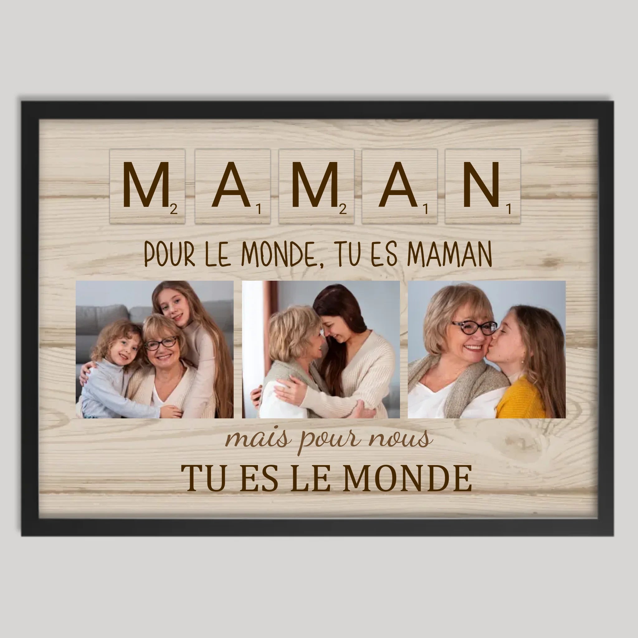 Cadre noir personnalisé cadeau