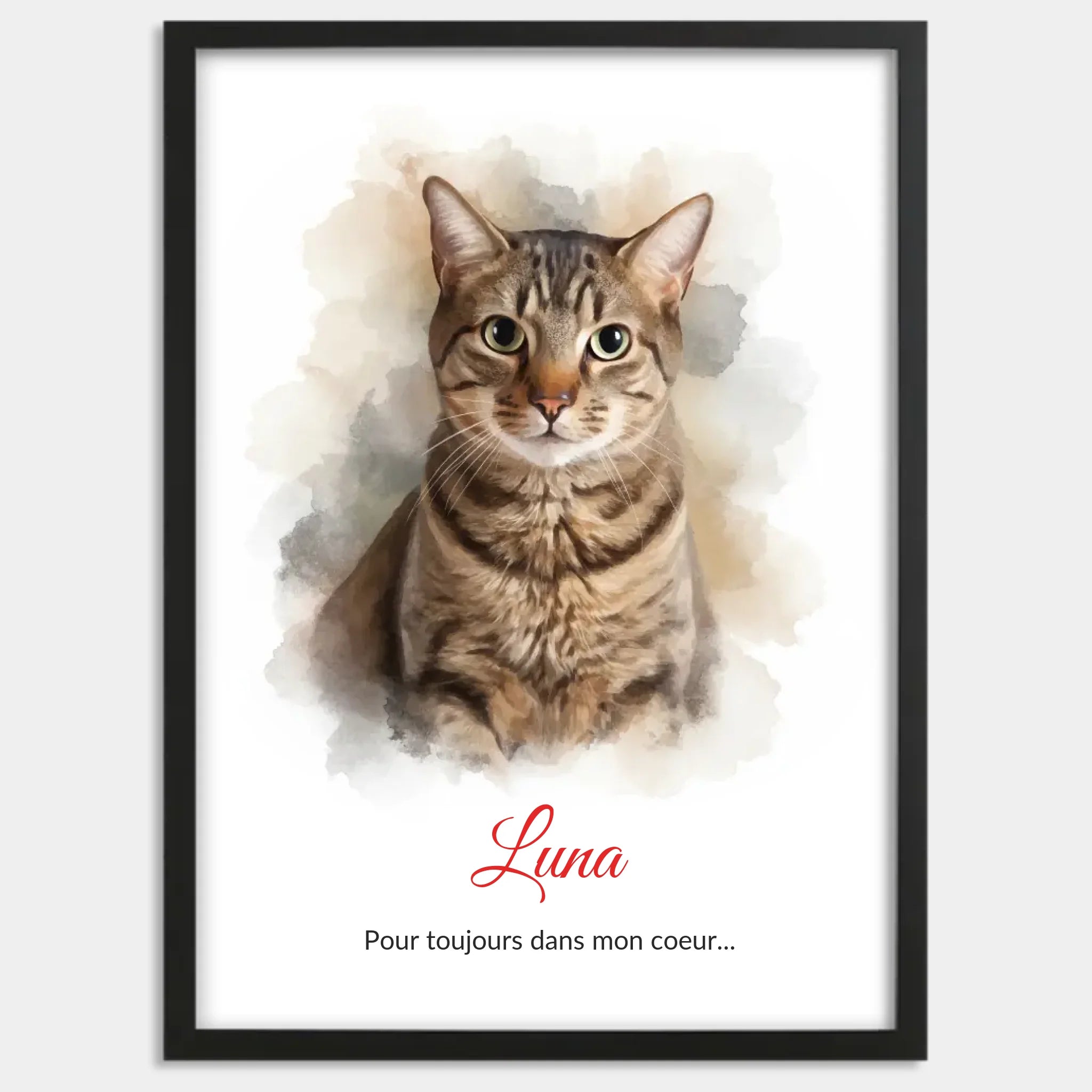 Cadre bois noir personnalisé cadeau