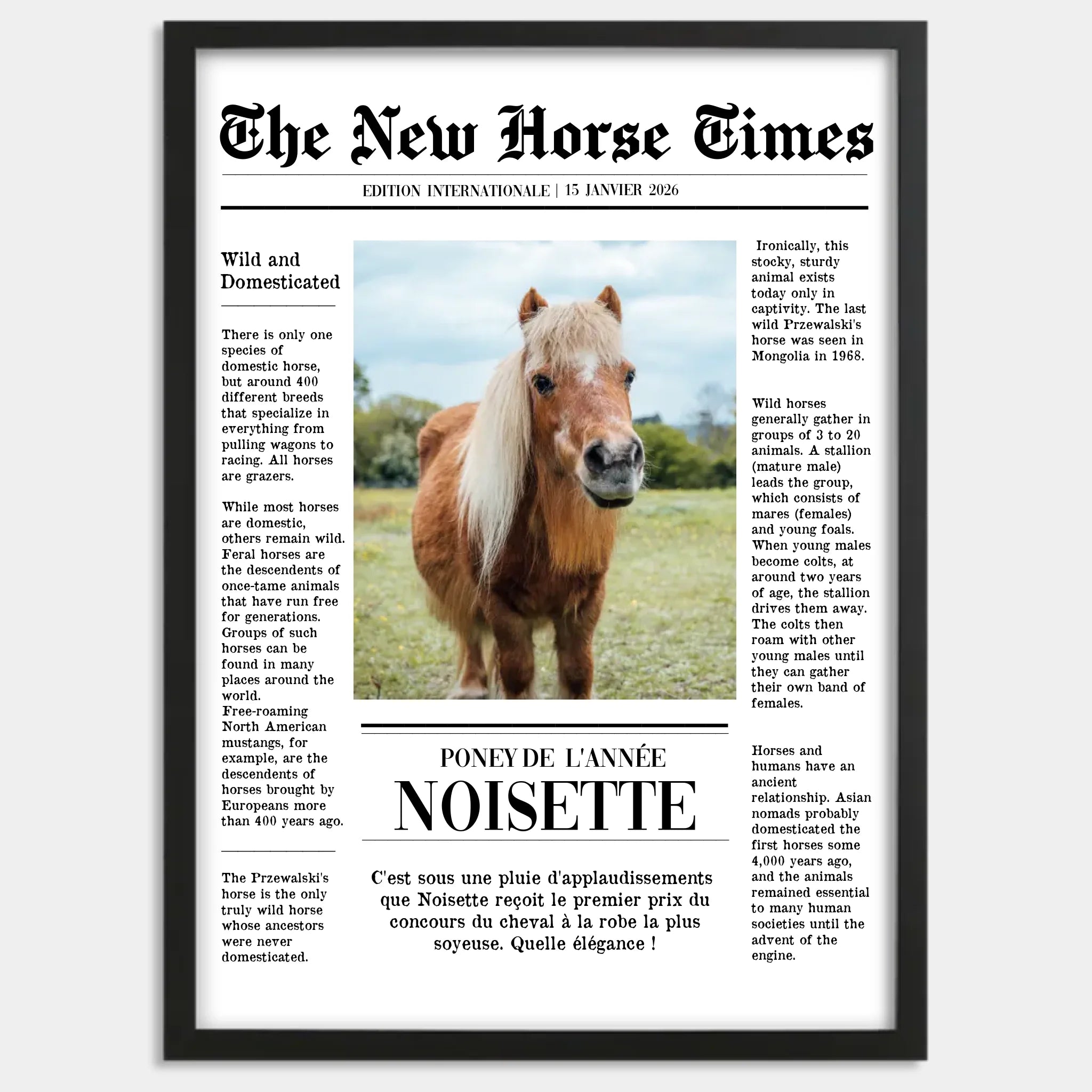 Cadre bois noir personnalisé cadeau