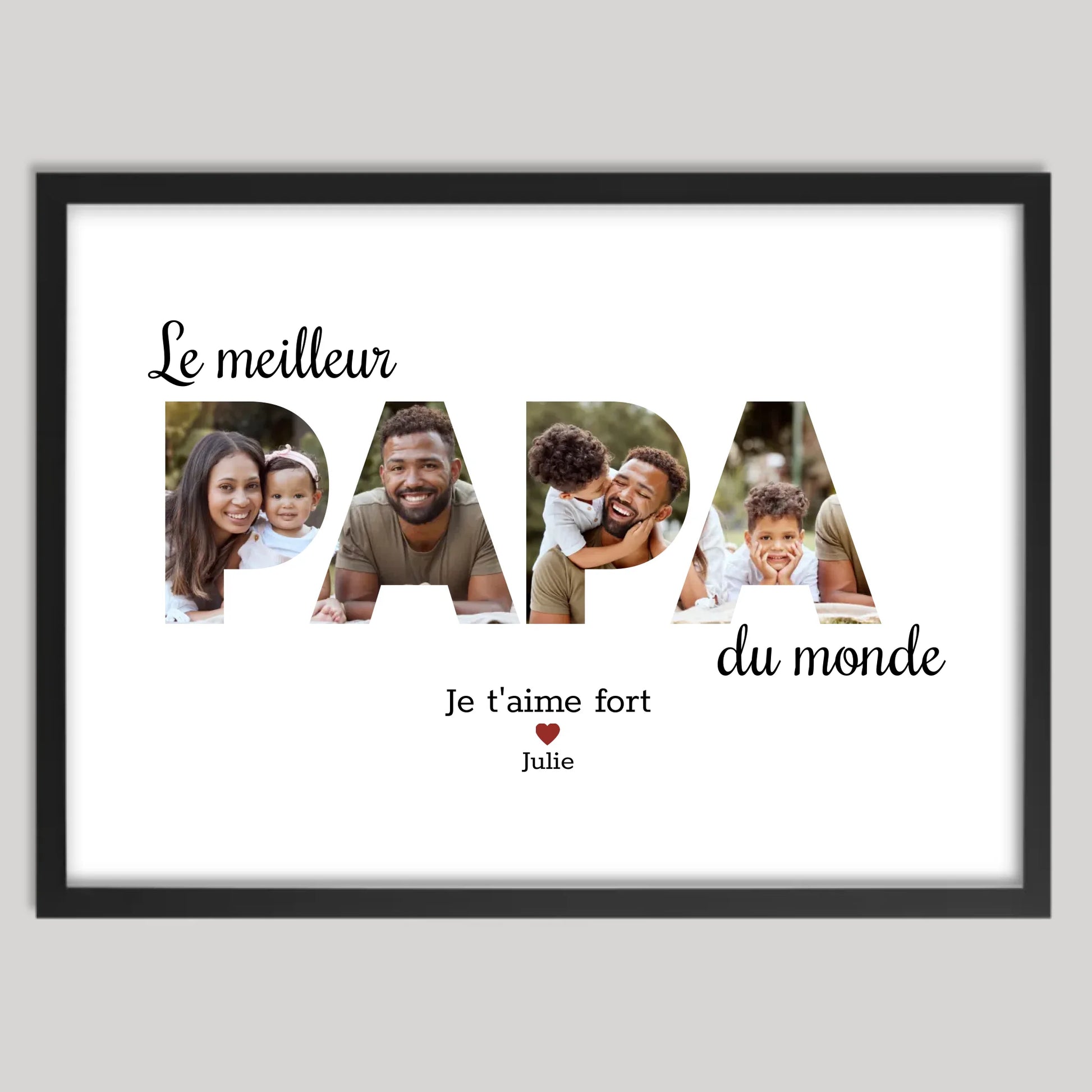 Cadre noir personnalisé cadeau