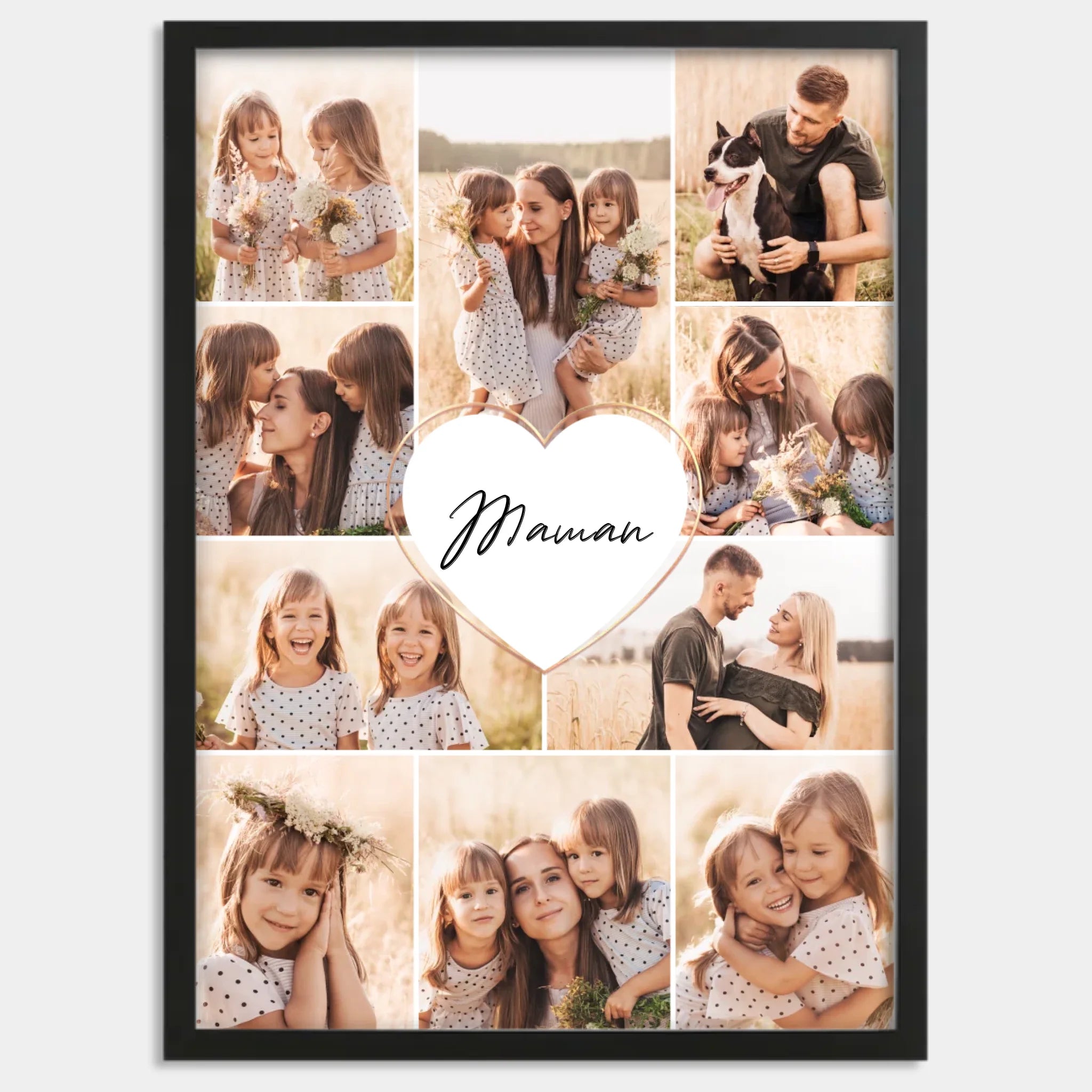 Cadre bois noir personnalisé cadeau