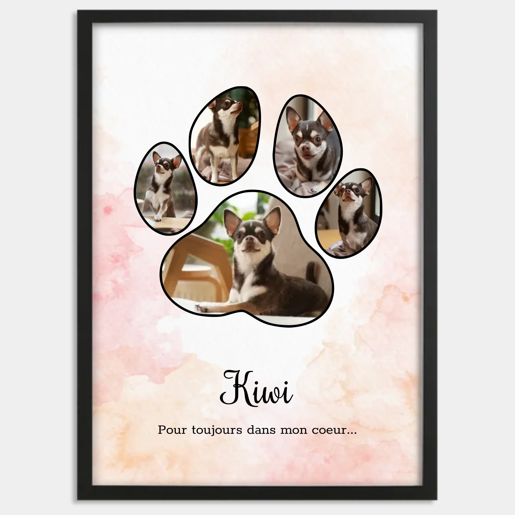 Cadre bois noir personnalisé cadeau