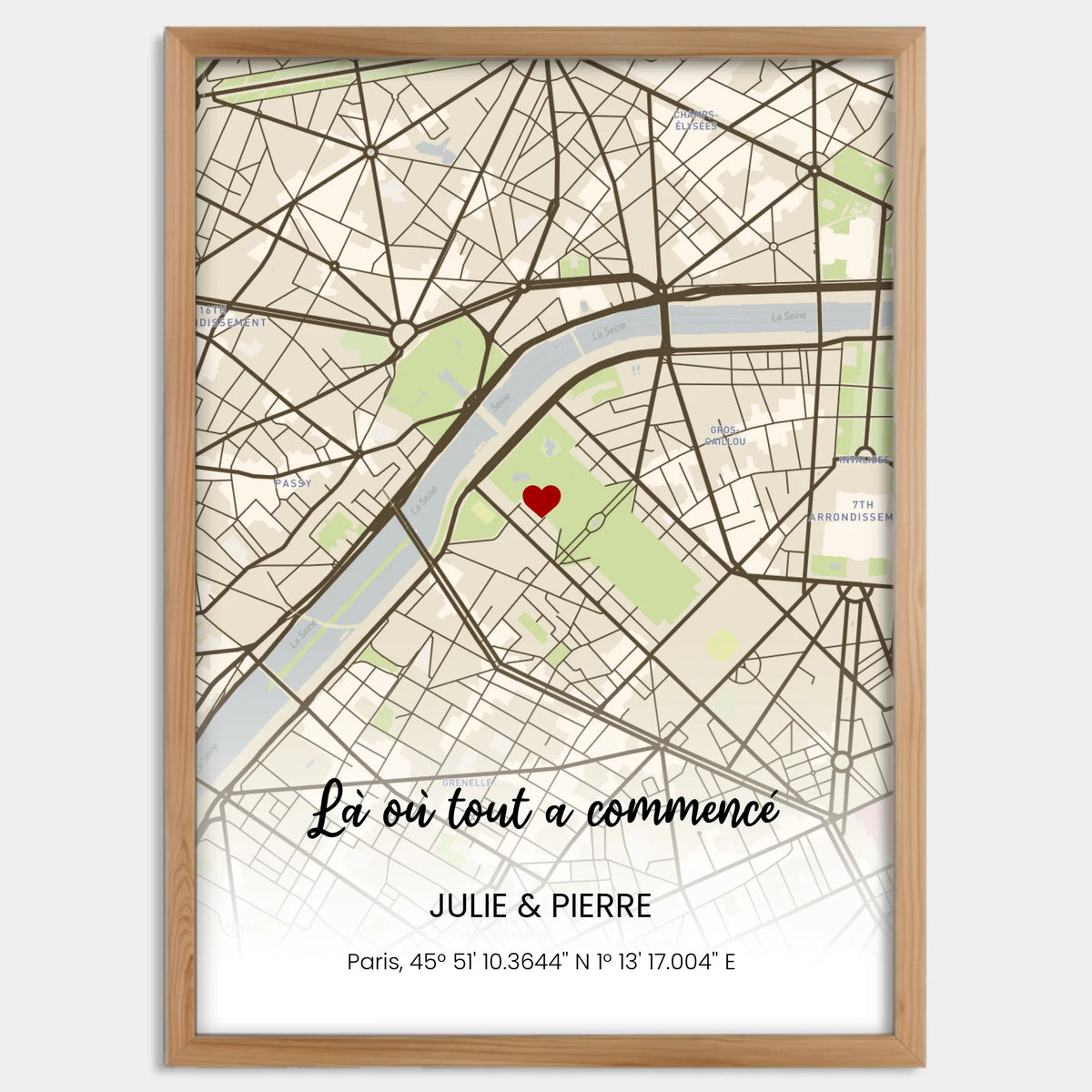 Cadre bois personnalisé cadeau