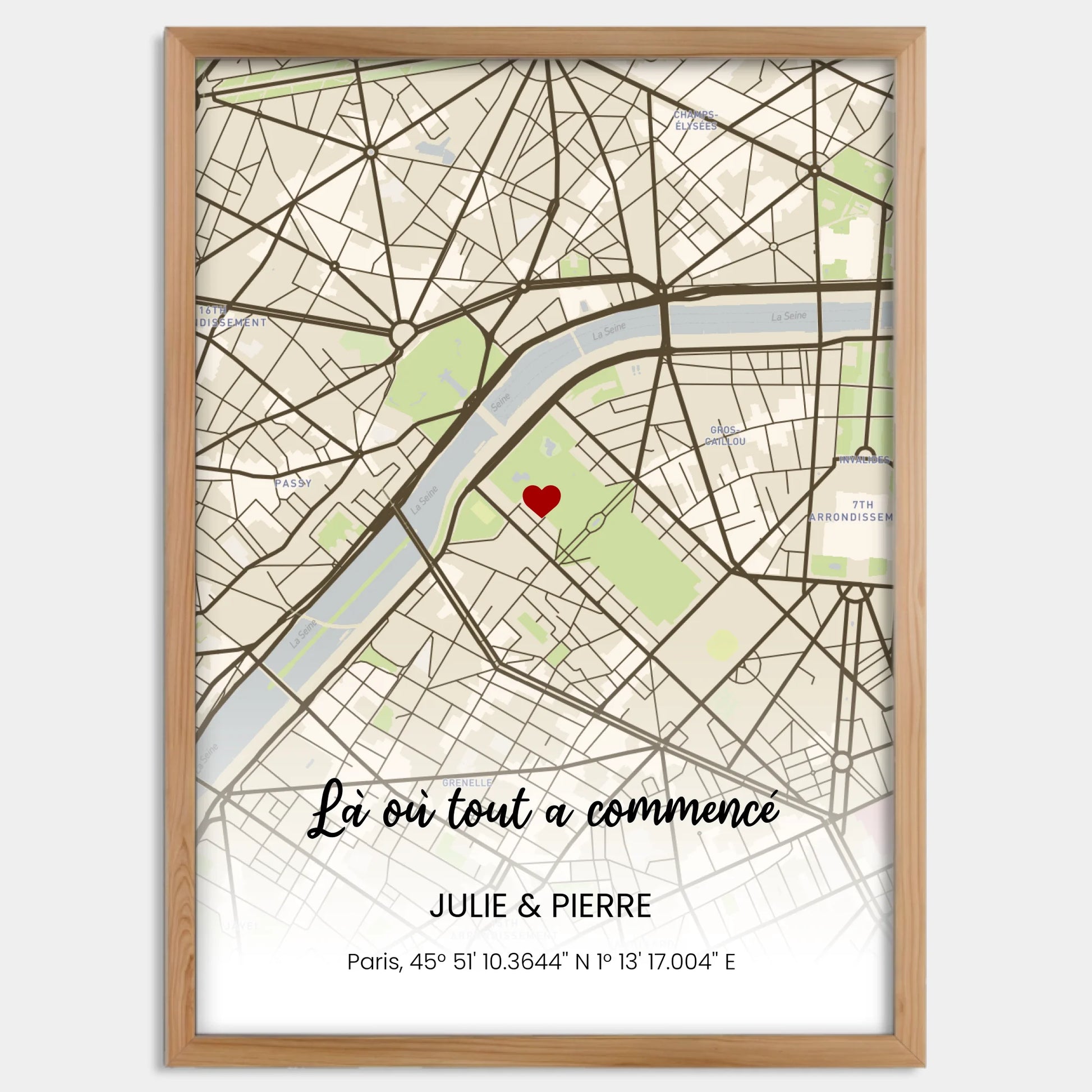 Cadre bois personnalisé cadeau