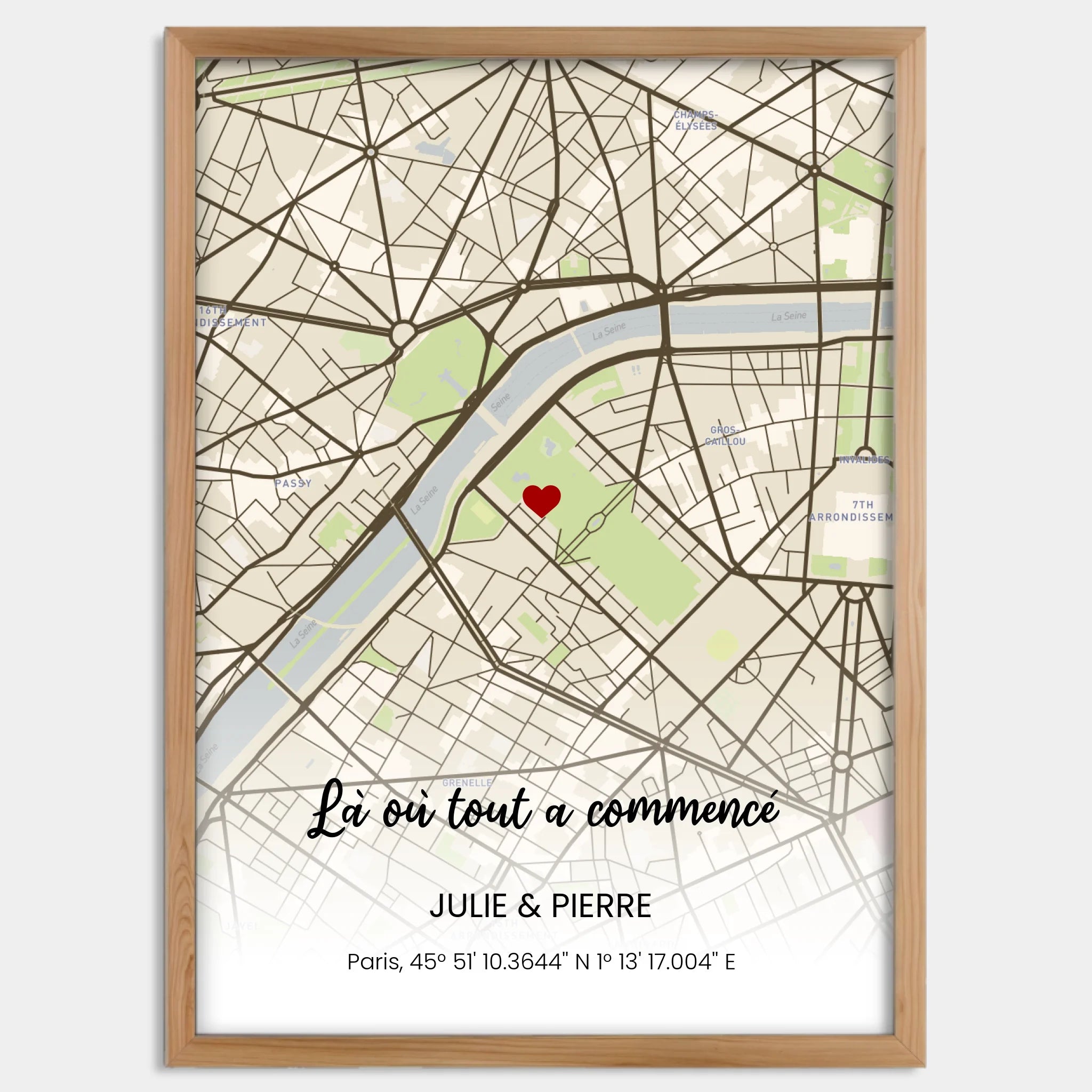 Cadre bois personnalisé cadeau