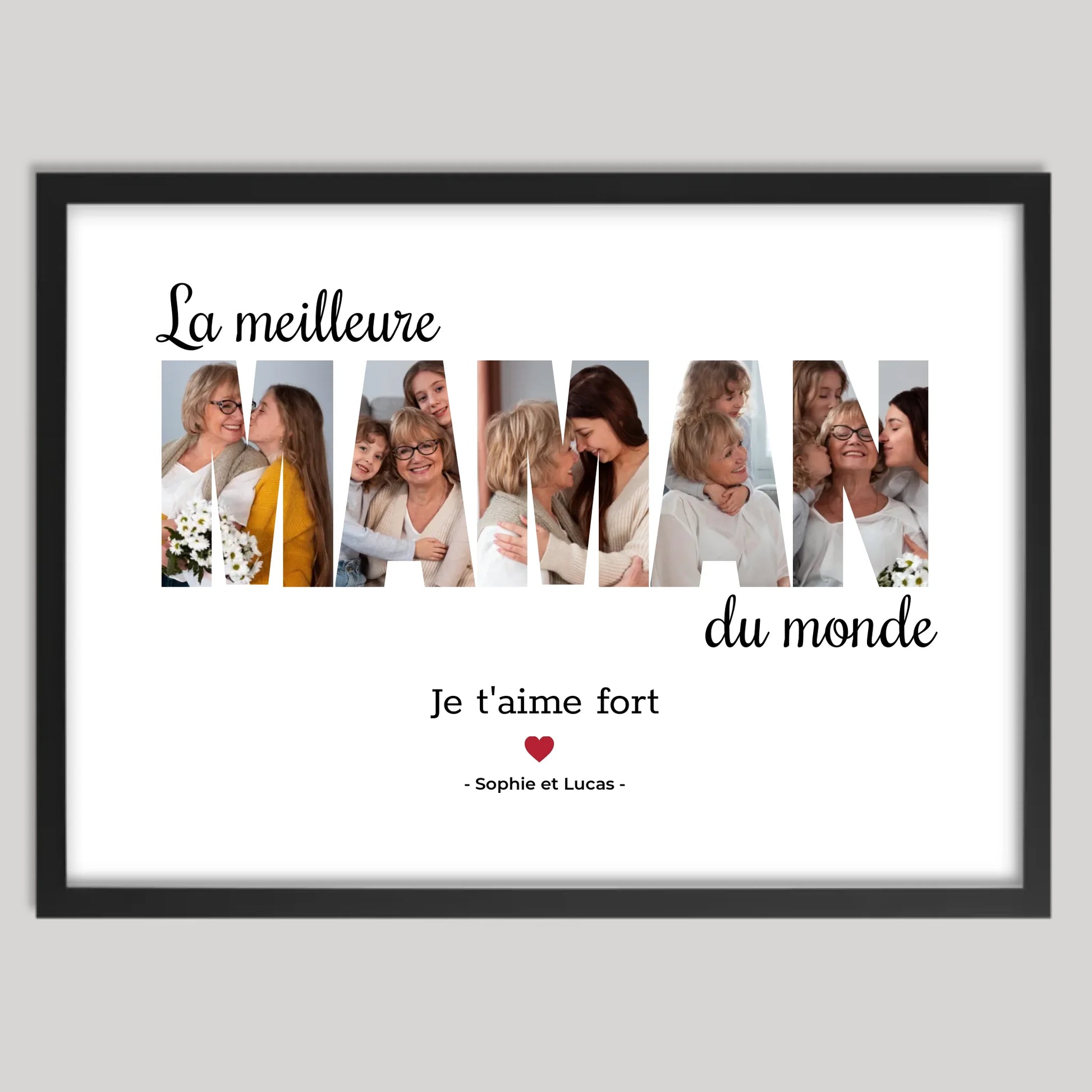 Cadre noir personnalisé cadeau