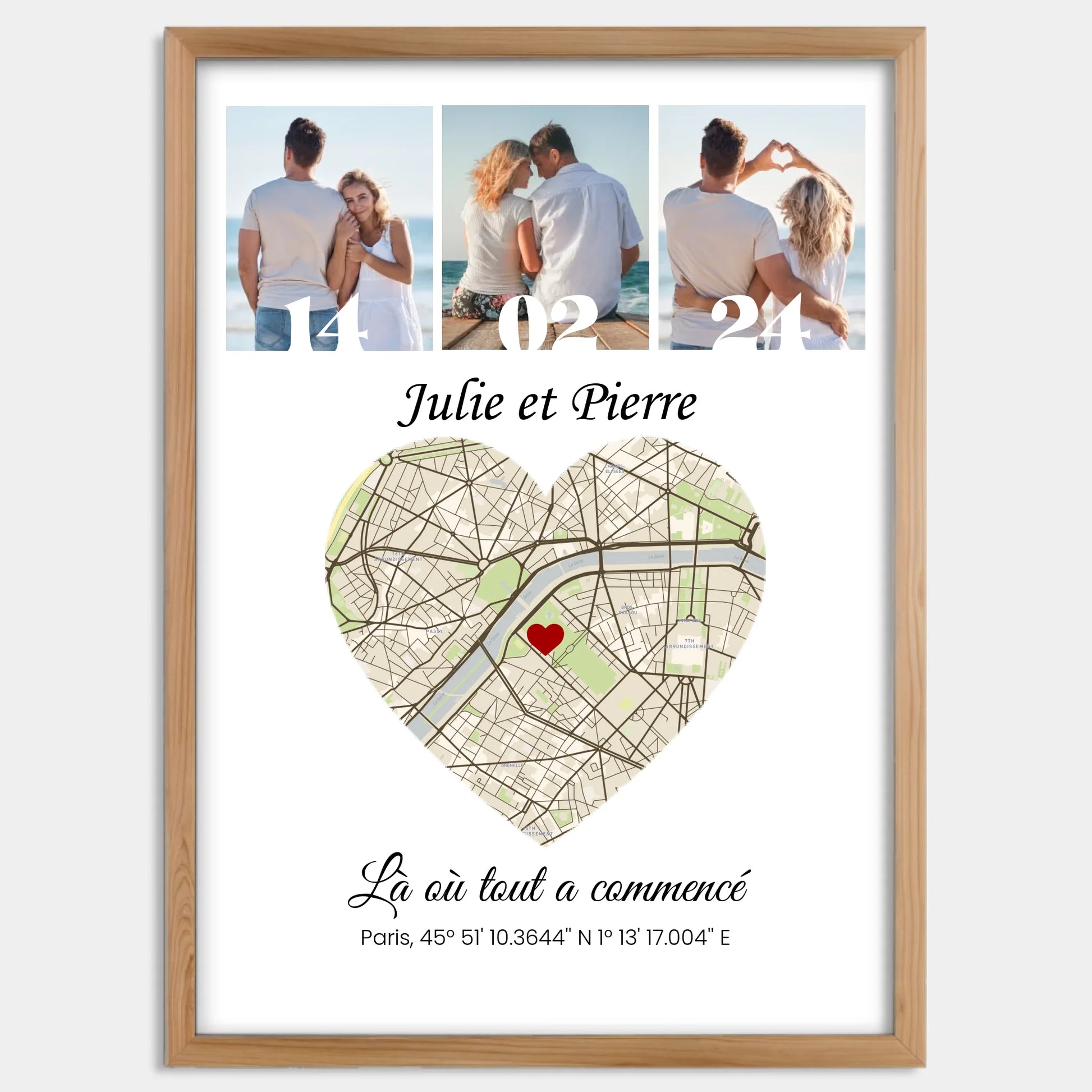 Cadre bois personnalisé cadeau