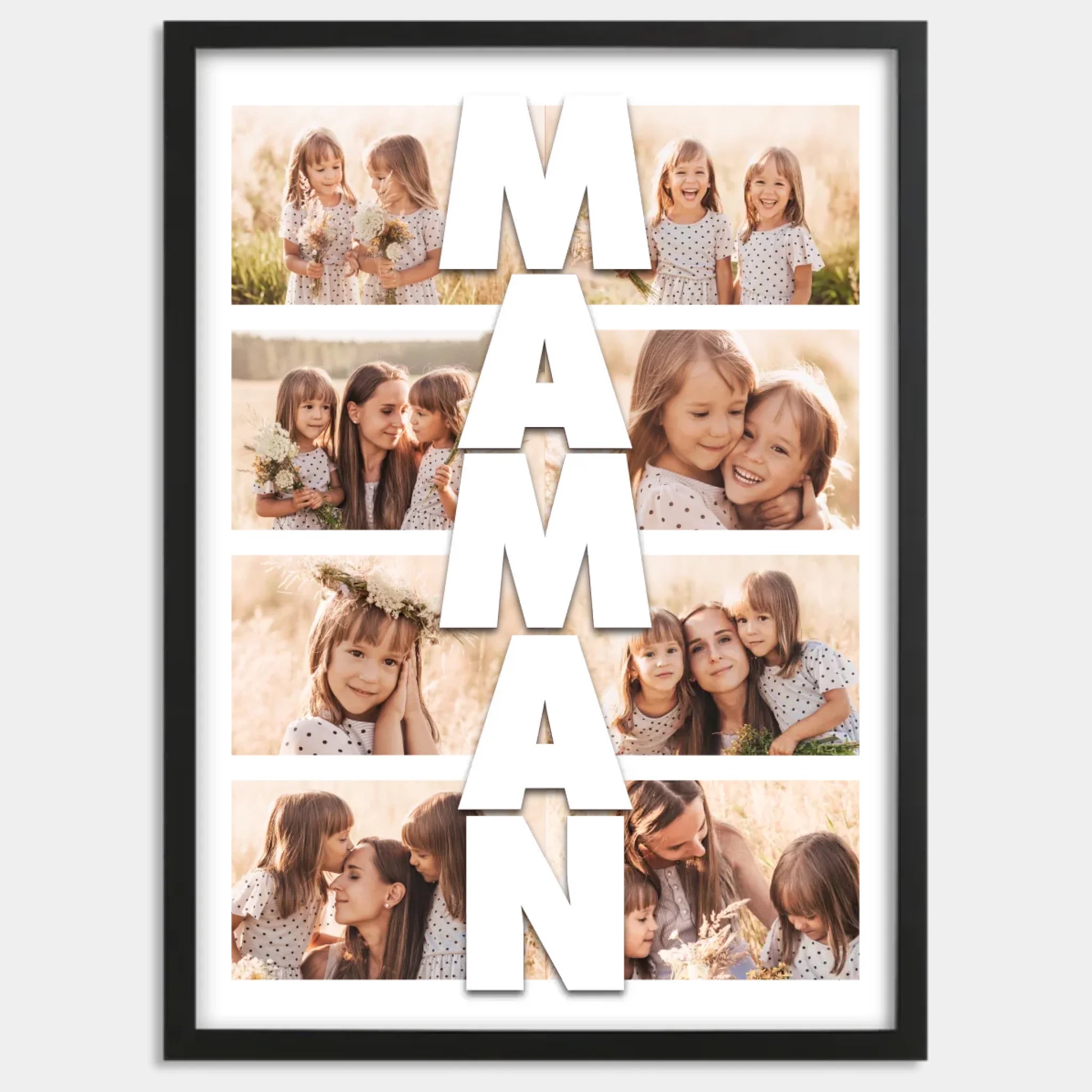 Cadre bois noir personnalisé cadeau