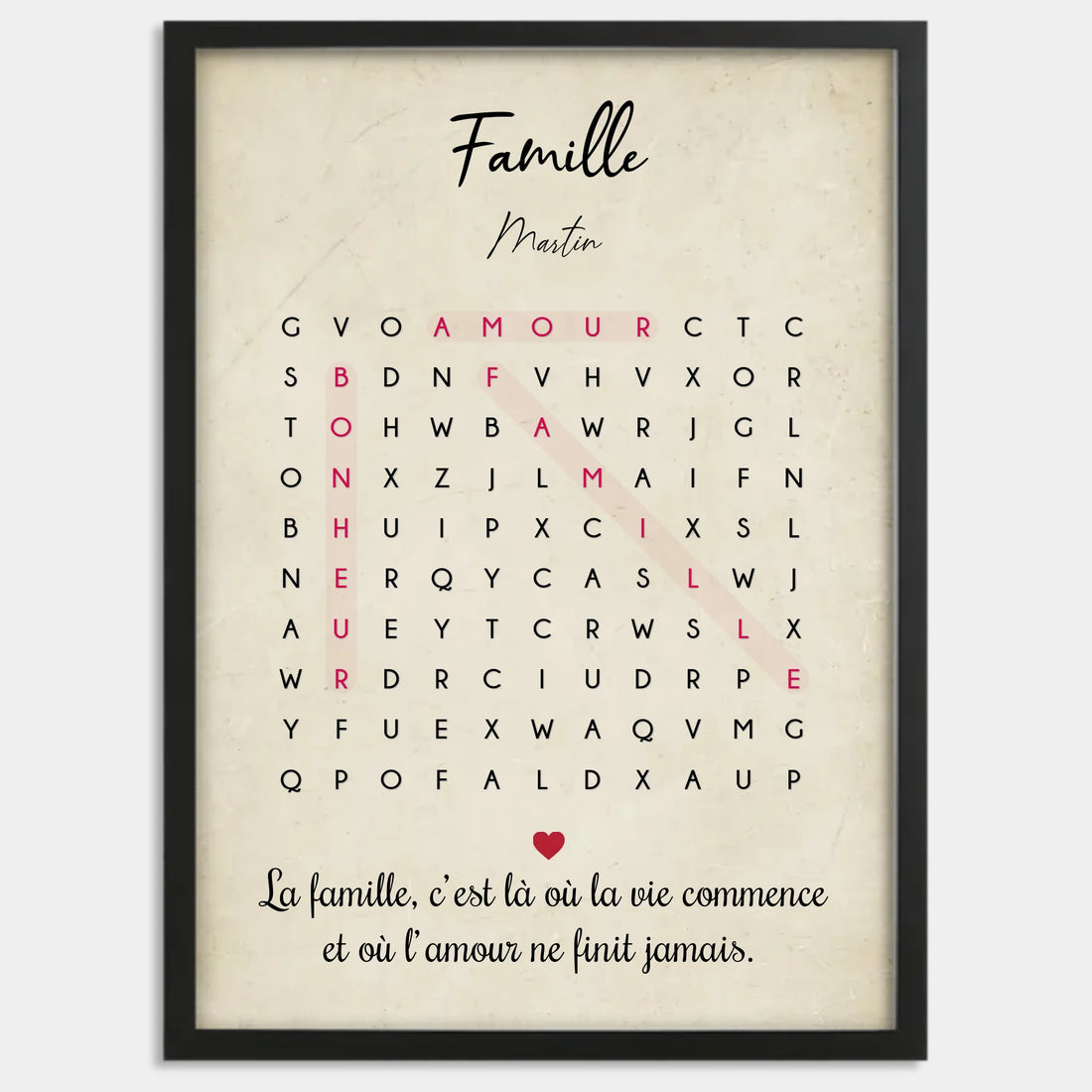 Cadre bois noir personnalisé cadeau