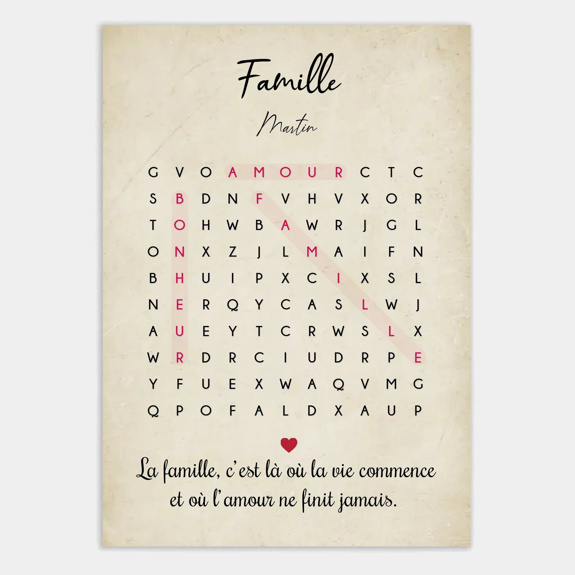 Affiche personnalisée cadeau