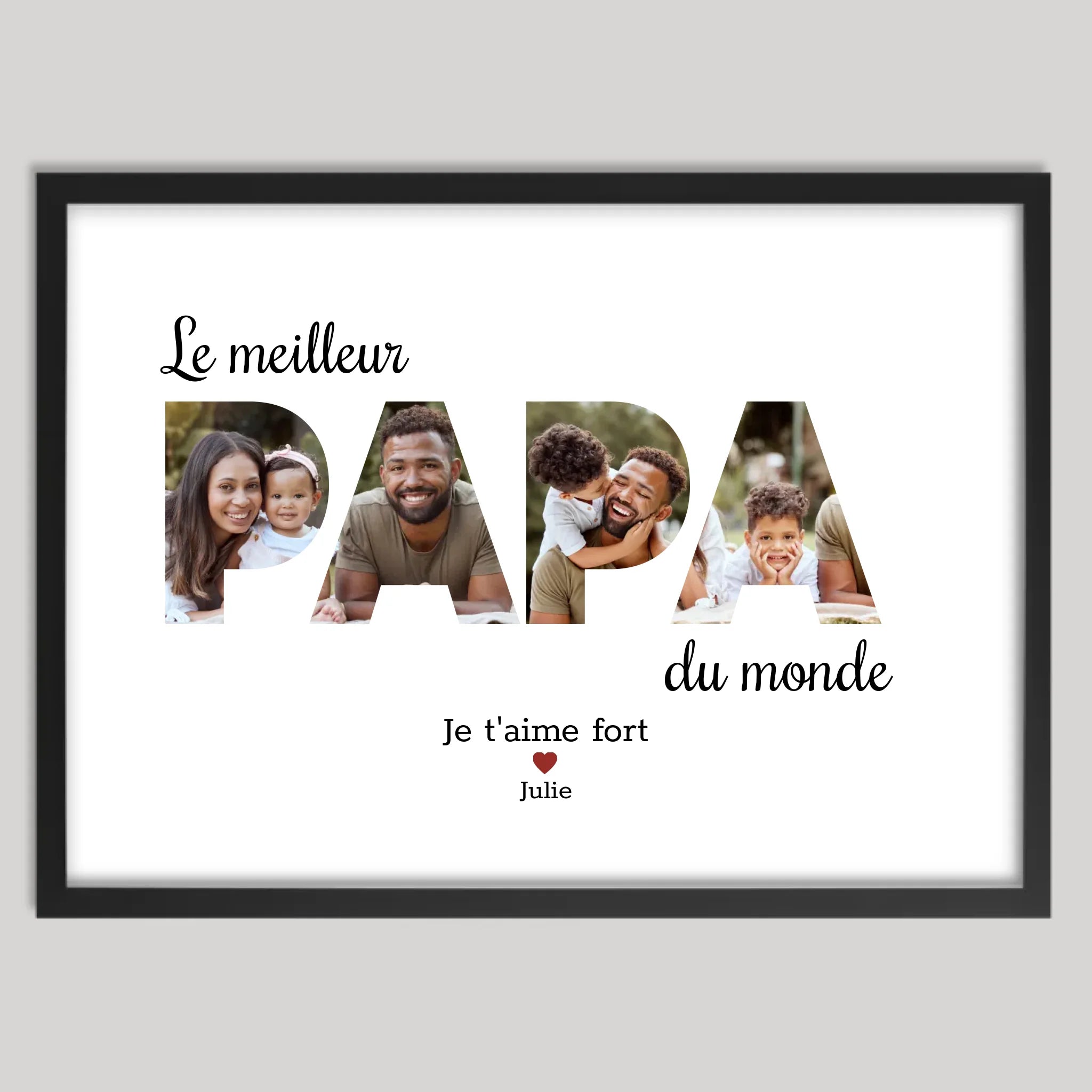 Cadre noir personnalisé cadeau