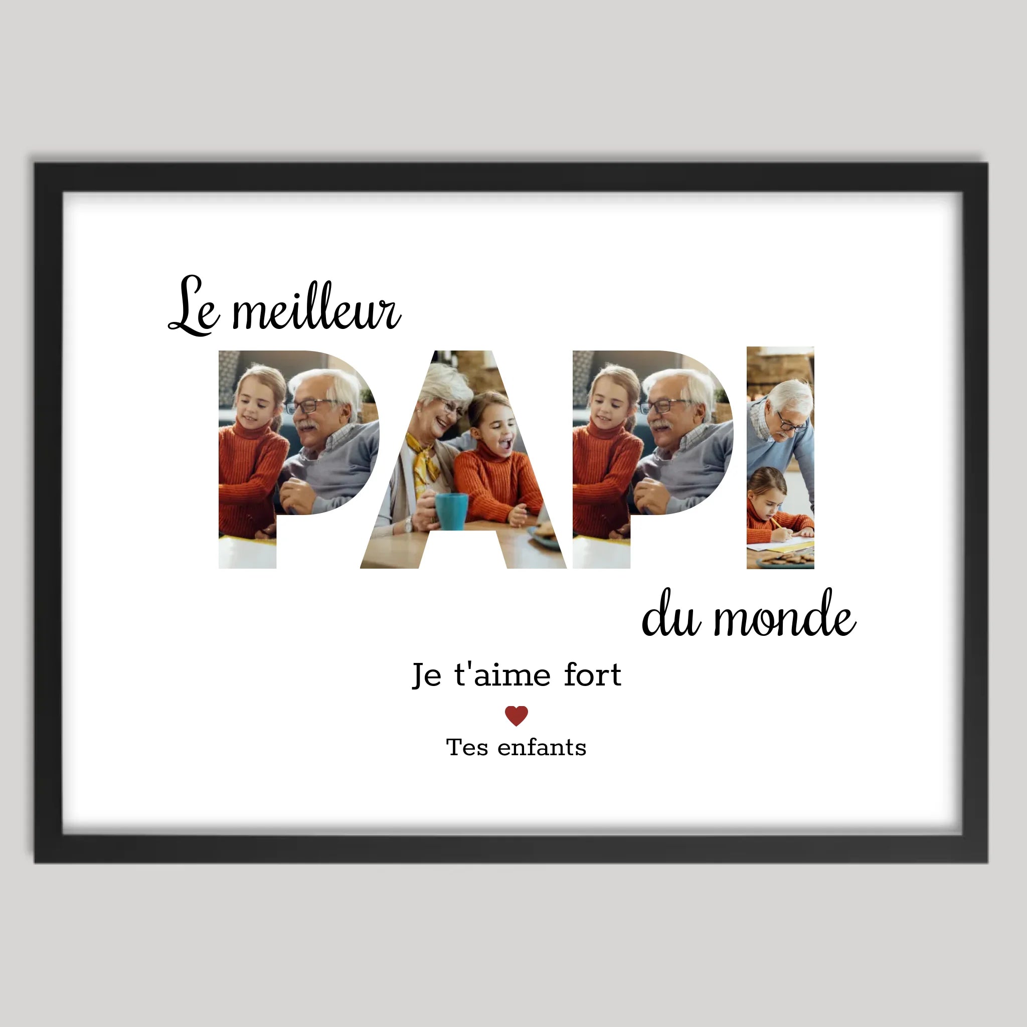 Cadre noir personnalisé cadeau